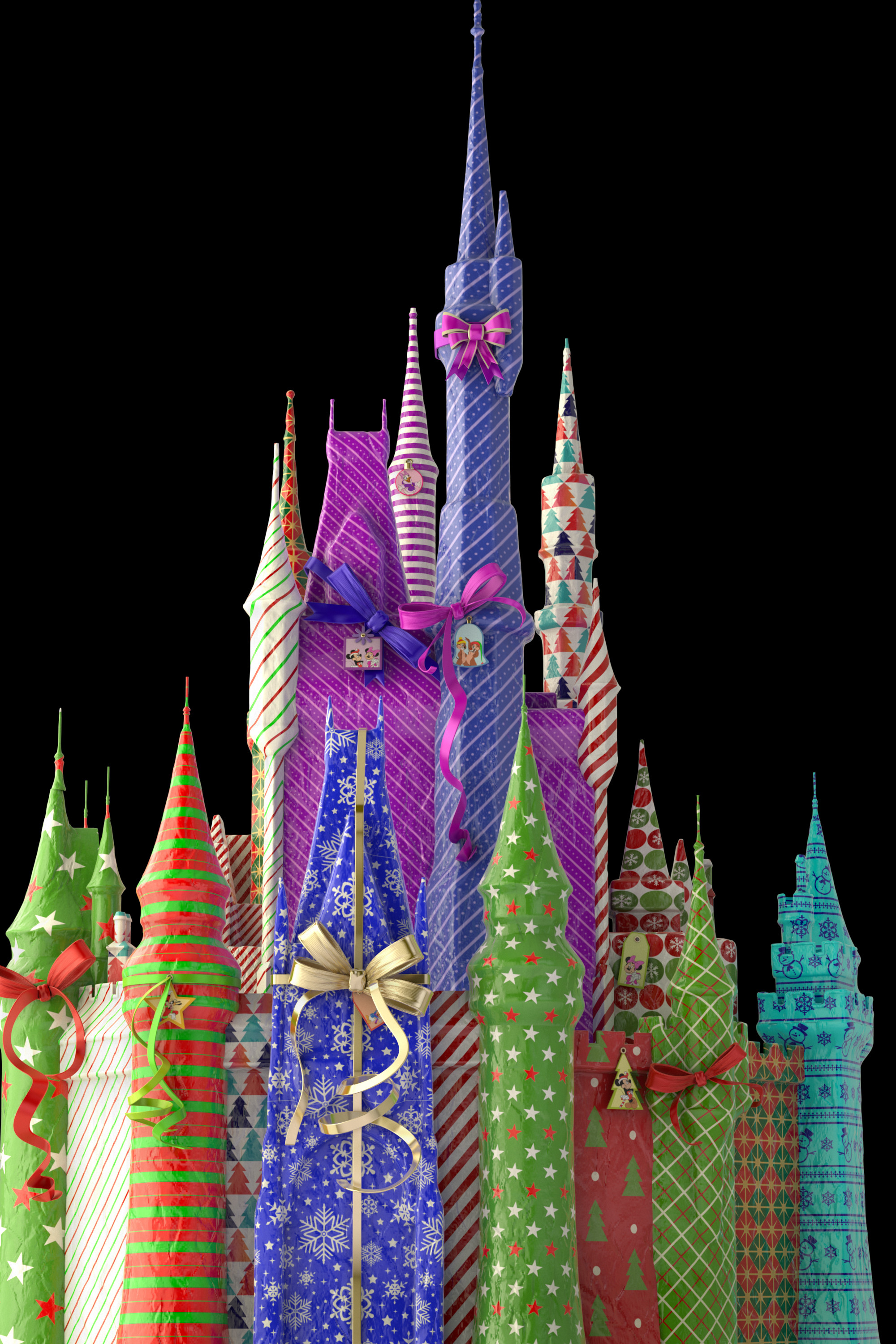 Gift wrapped Disney castle