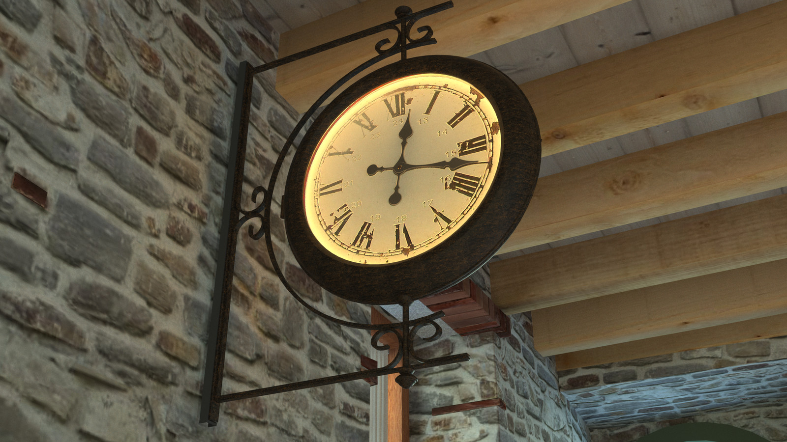 SketchUp + Thea Render 
Moulin de Rivendell ( Rivendell Mill )'s Wall Clock
Scene 13 Lighting test