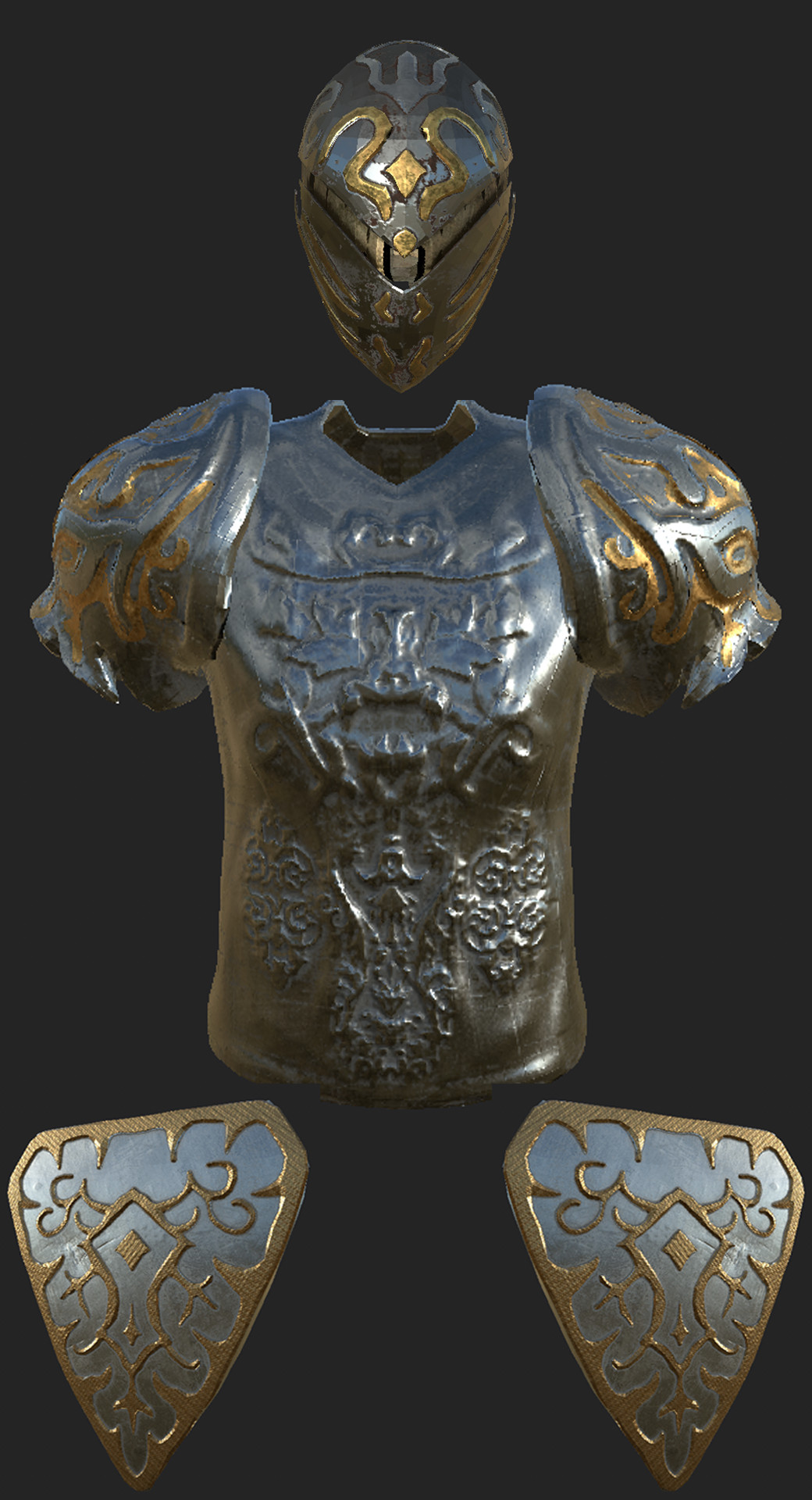 Artstation Golden Fantasy Armor Joo Mingil