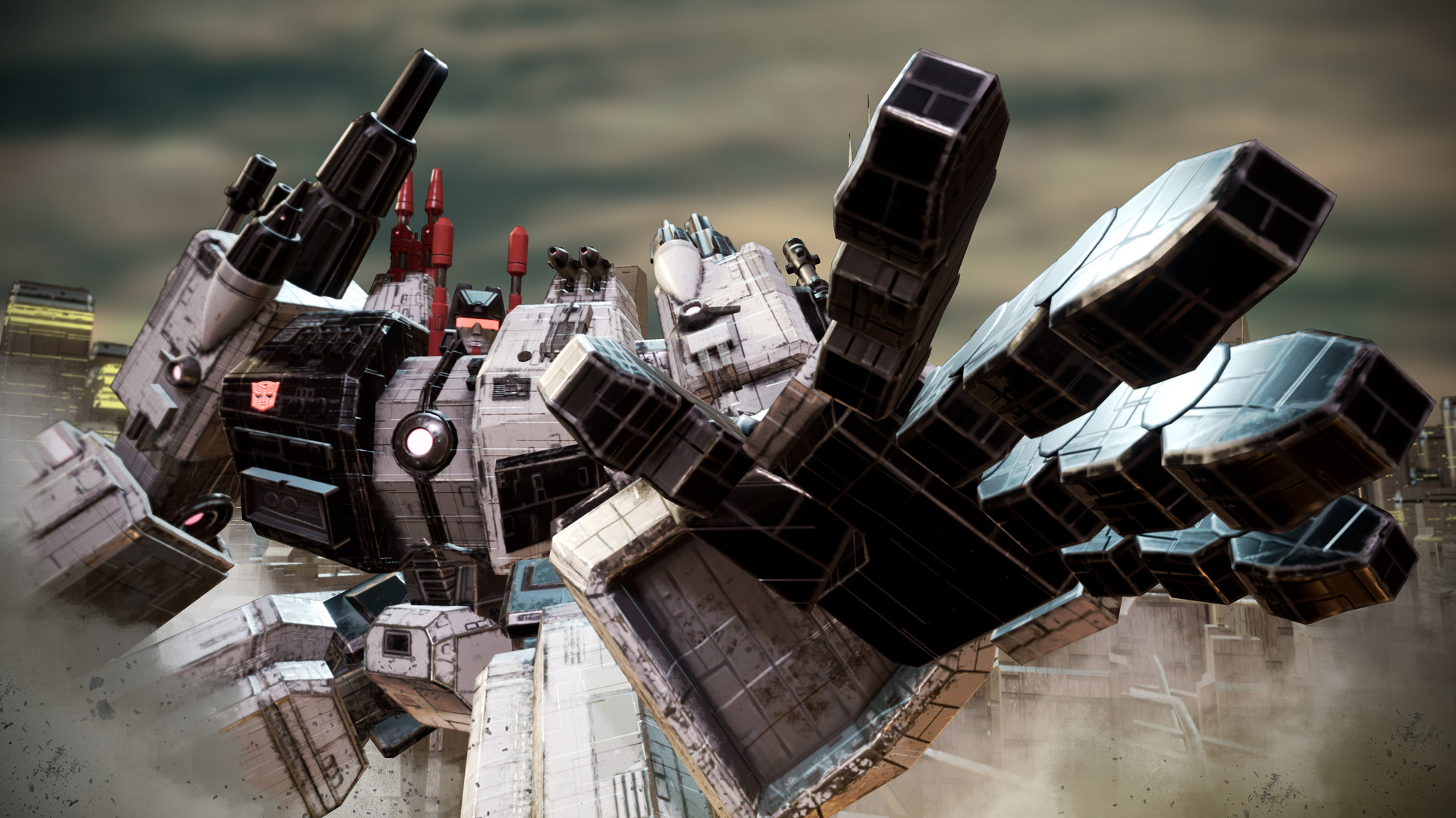 Transformers fall top of cybertron metroplex