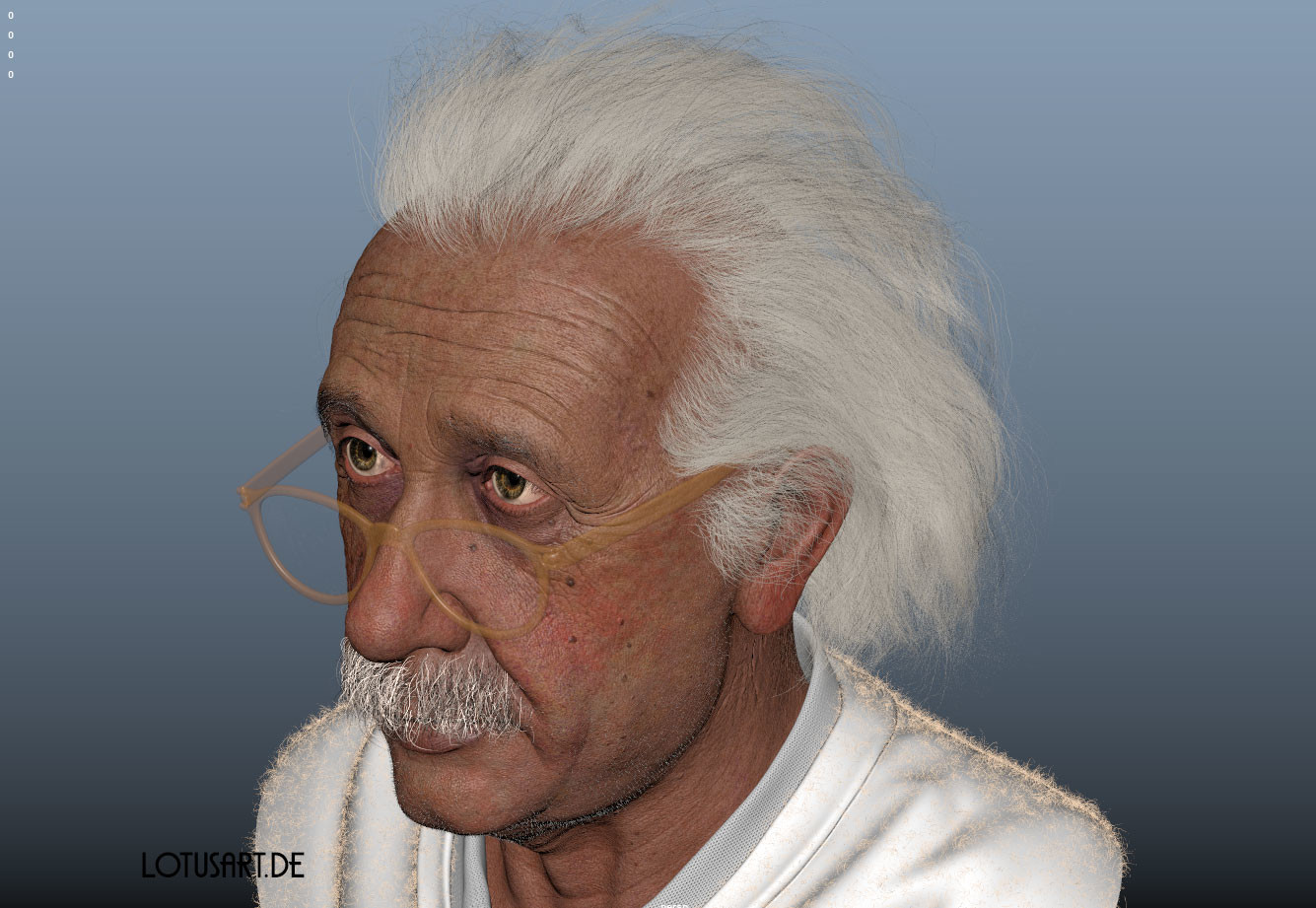 Artstation Albert Einstein 3d Portrait For A Hologram Alexander