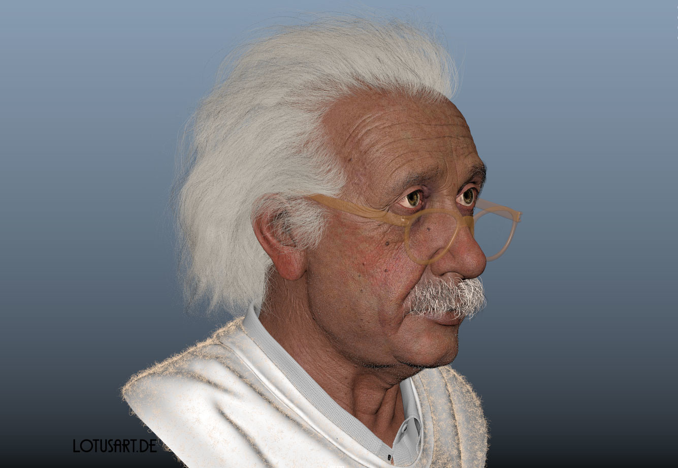 Artstation Albert Einstein 3d Portrait For A Hologram Alexander