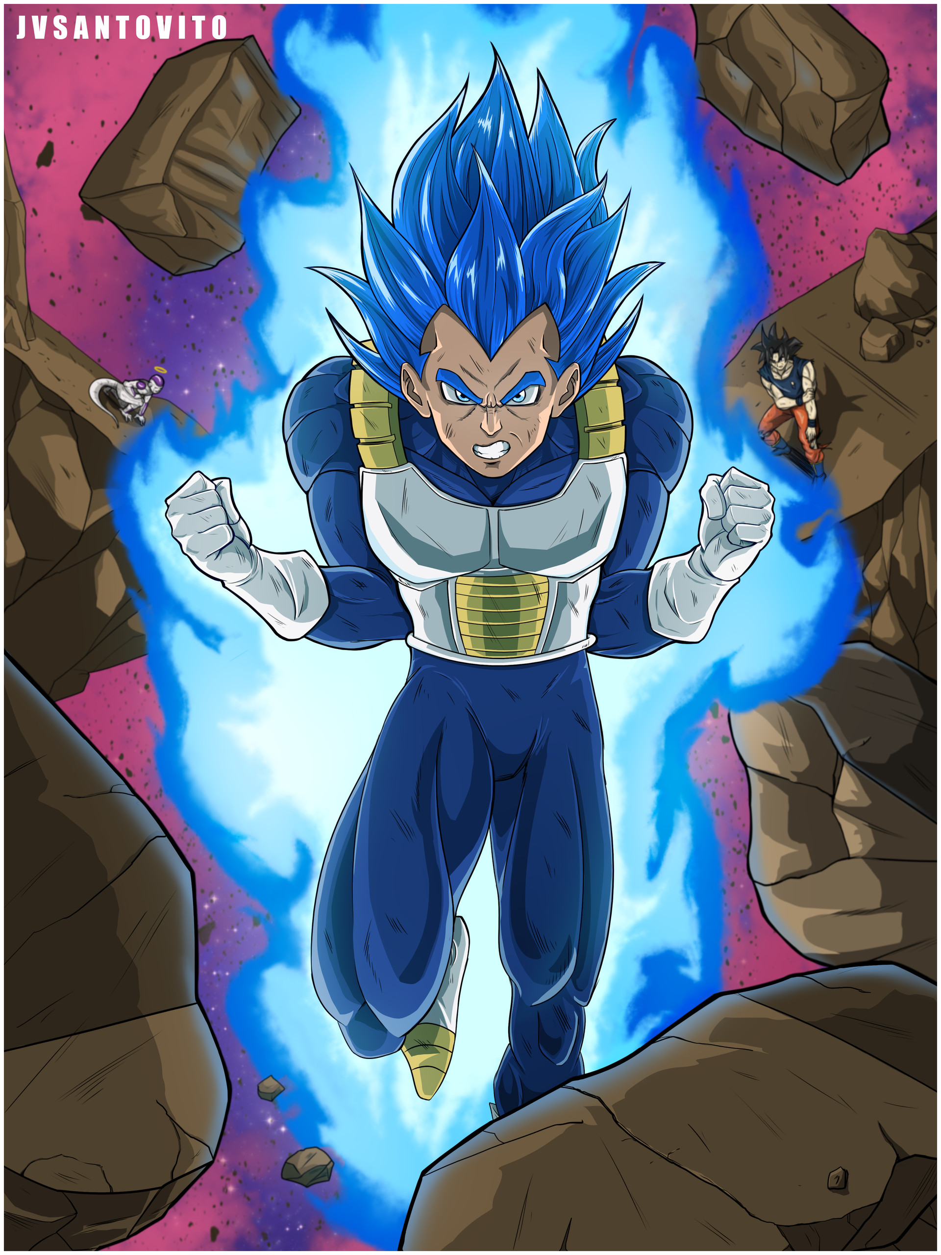 Artstation The Proud Prince Of Saiyans Super Saiyan Royal Blue