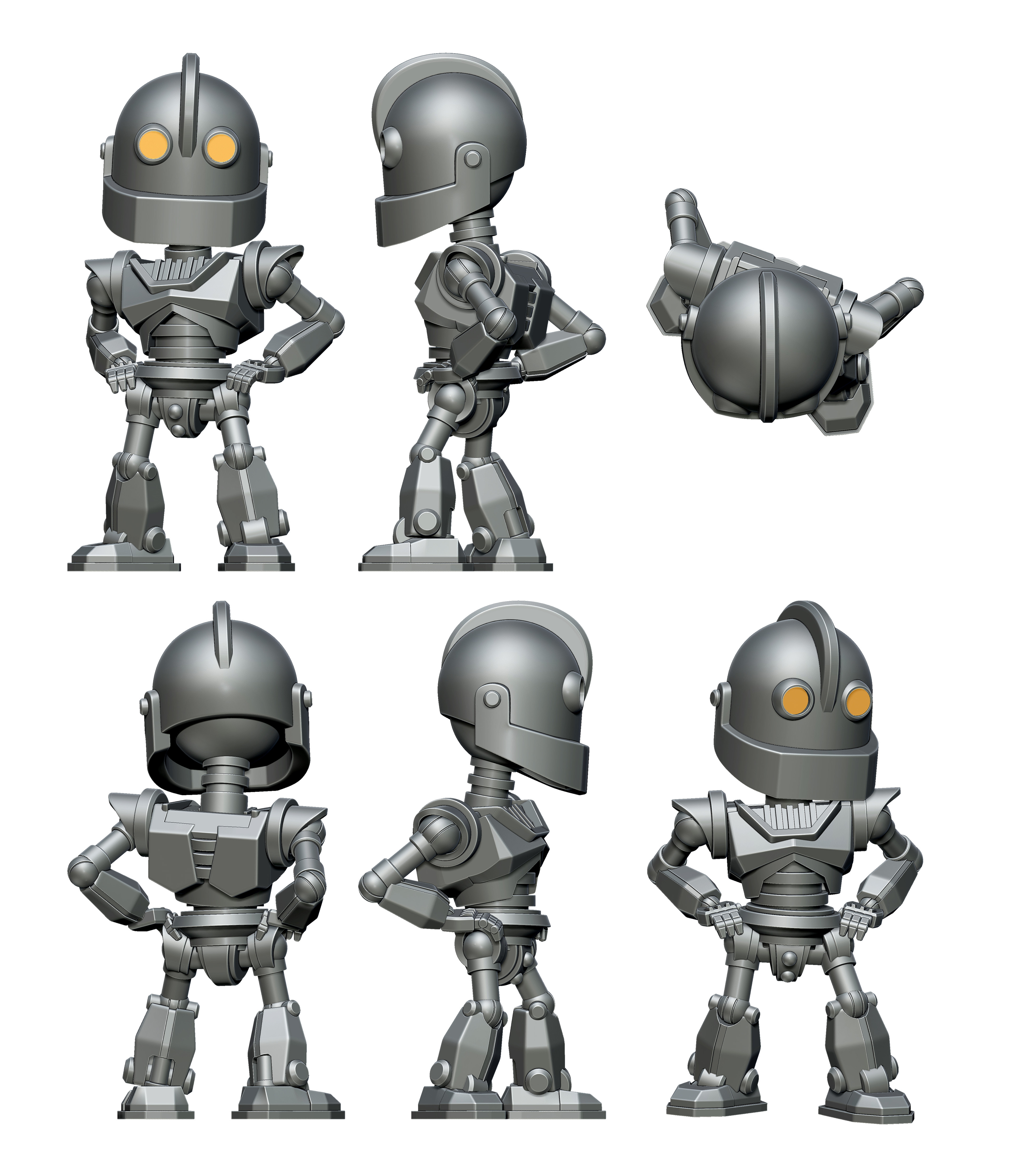 Artstation 3d Printed Chibi Iron Giant Figure Ryan Serrano