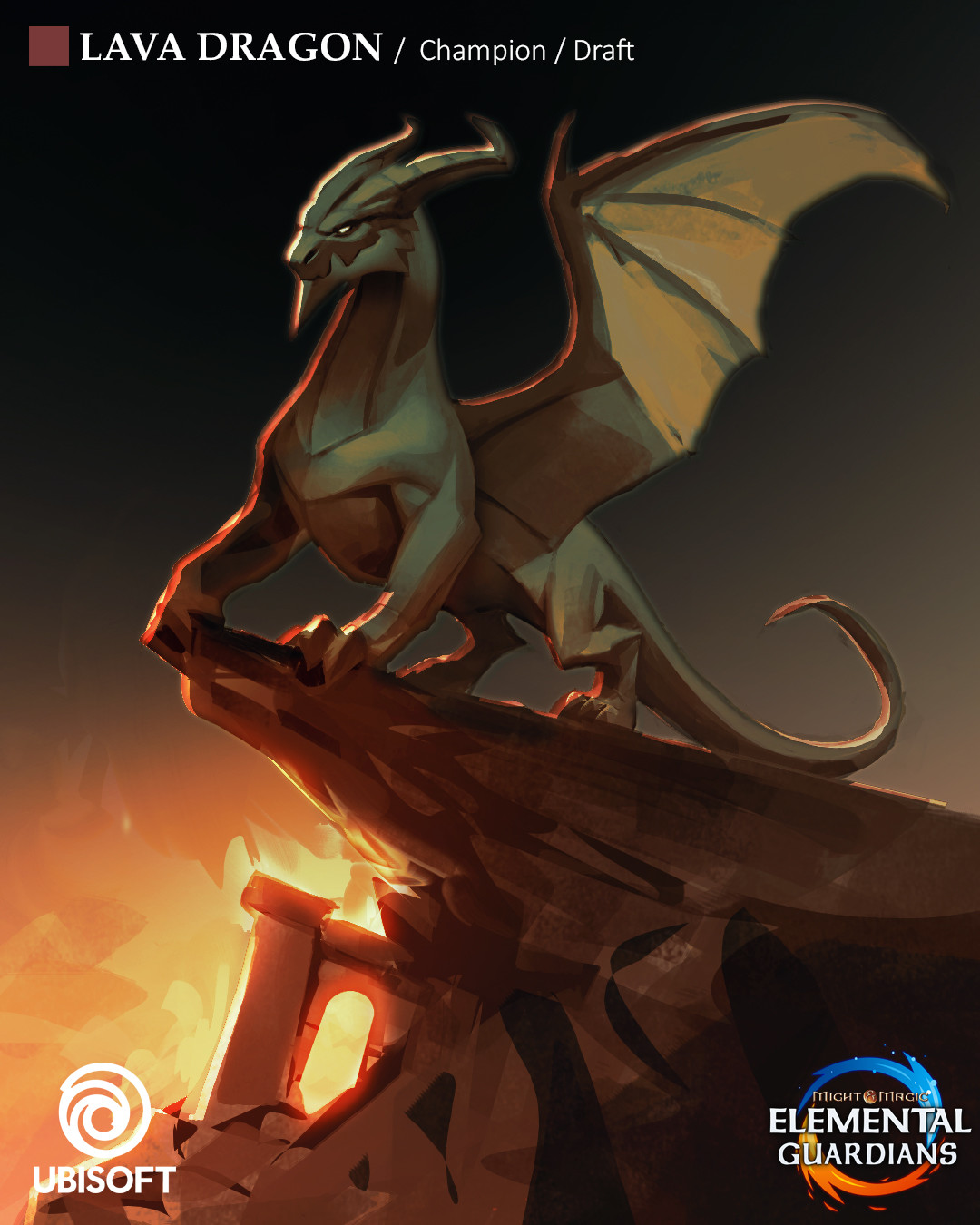 Lava Dragon - Champion Version - Color Draft
(videogame Might&amp;Magic Elemental Guardians)