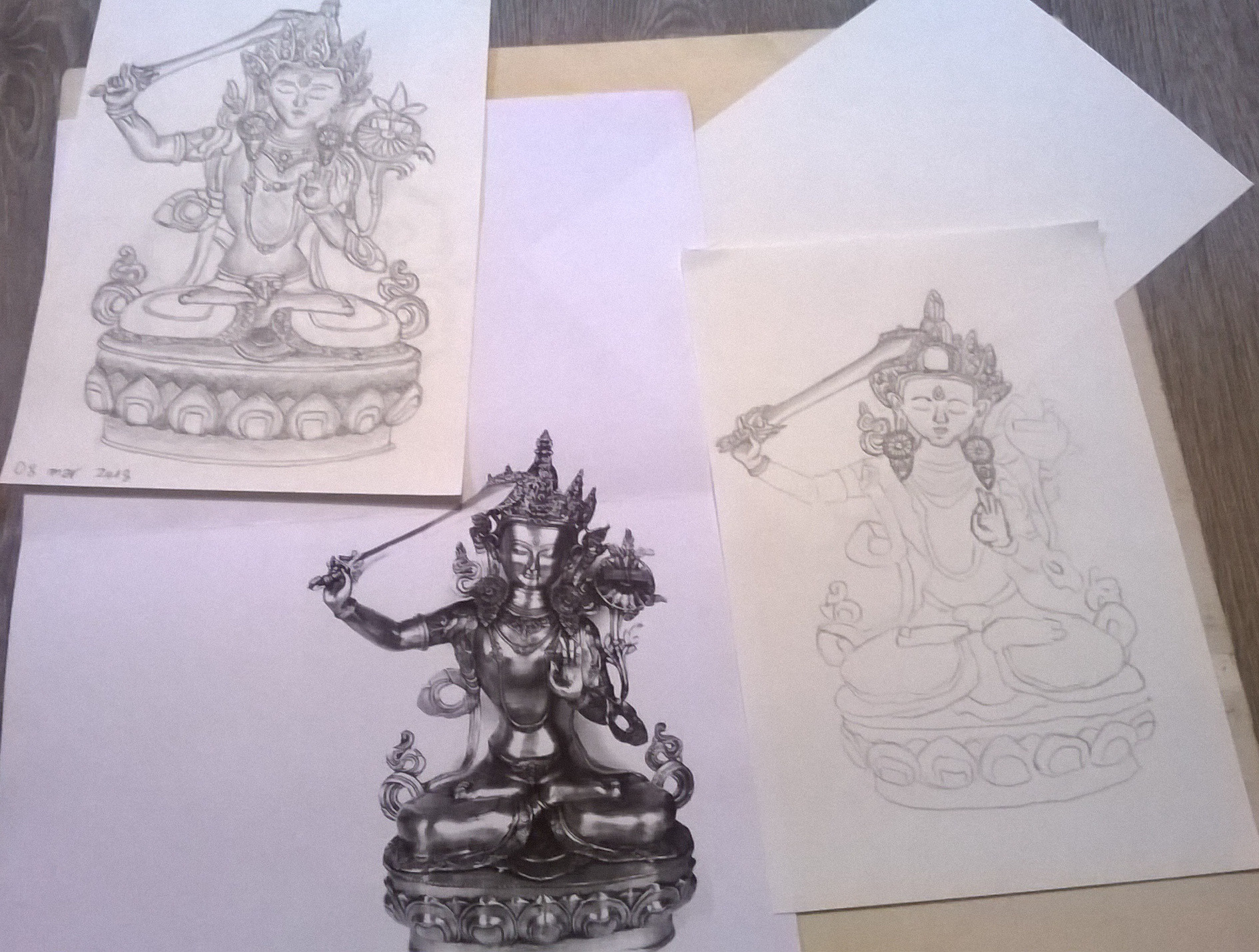 Davide Tirindelli Manjushri Pencil Sketch March 8th 2018