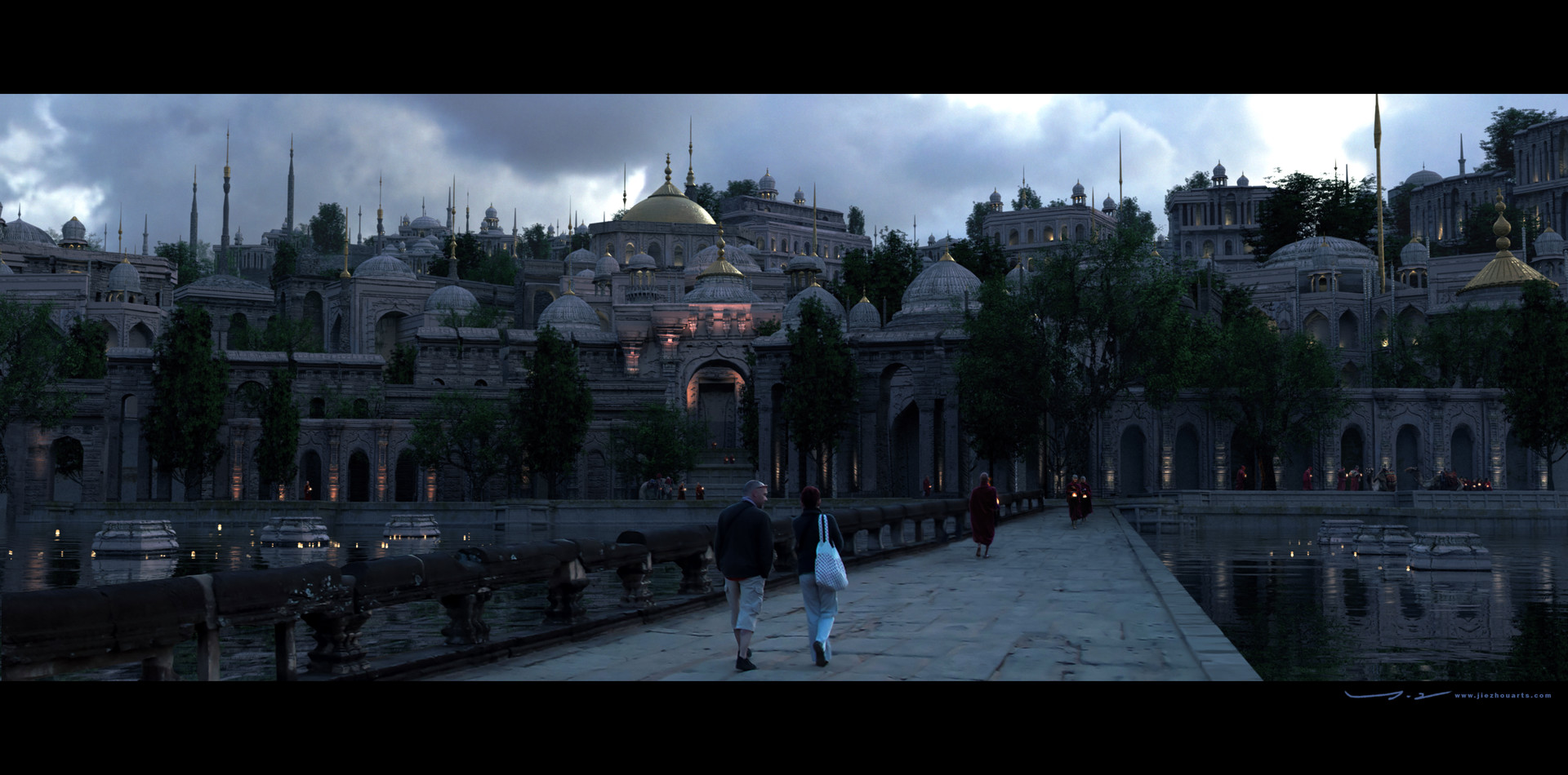 Artstation Palace Before Night Concept Art Matte Painting