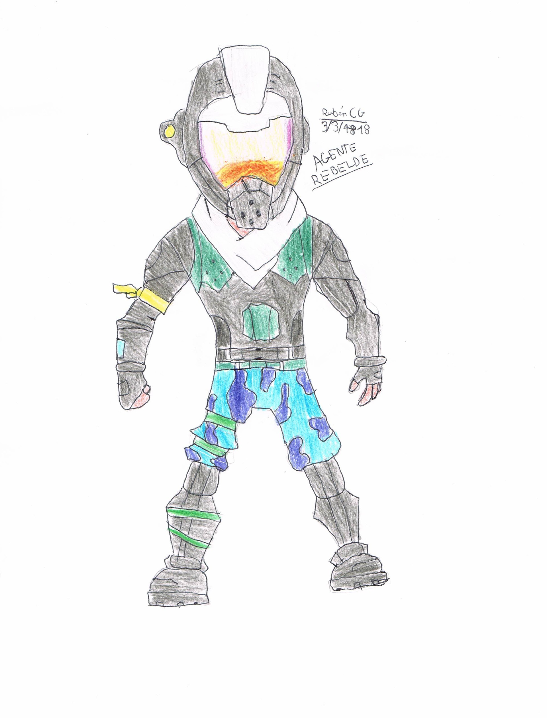 Rubén Cg Dibujo Agente Rebelde Fortnite