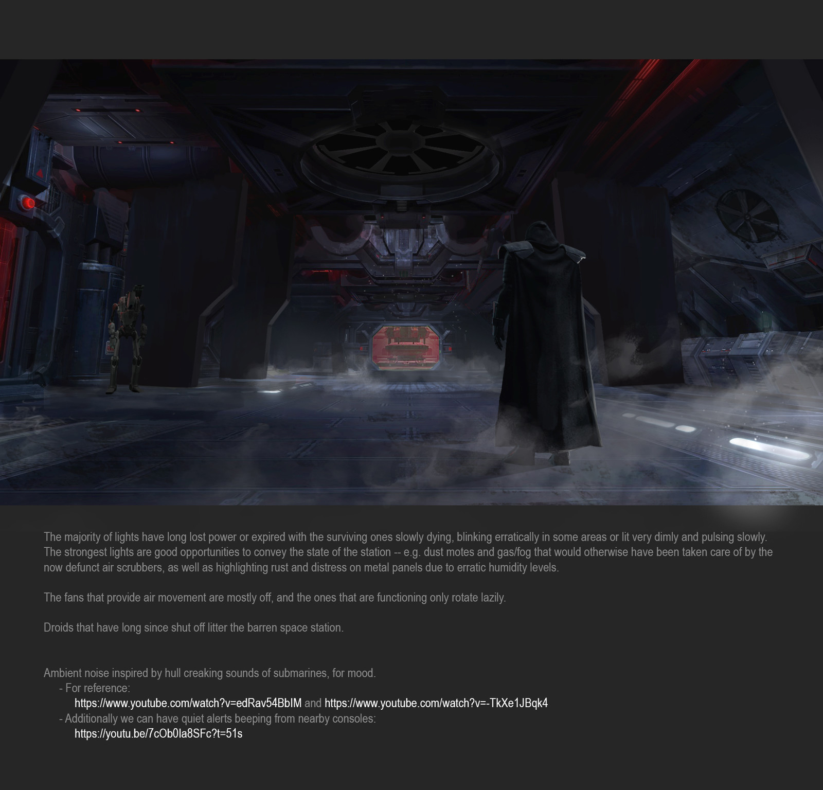 Paintover of the initial hallway.