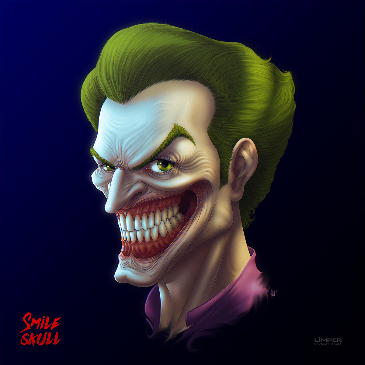 Nube Críticamente pago ArtStation - Joker - Smile skull