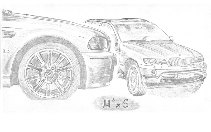 BMW E39 M5 pencil drawing  rBMW