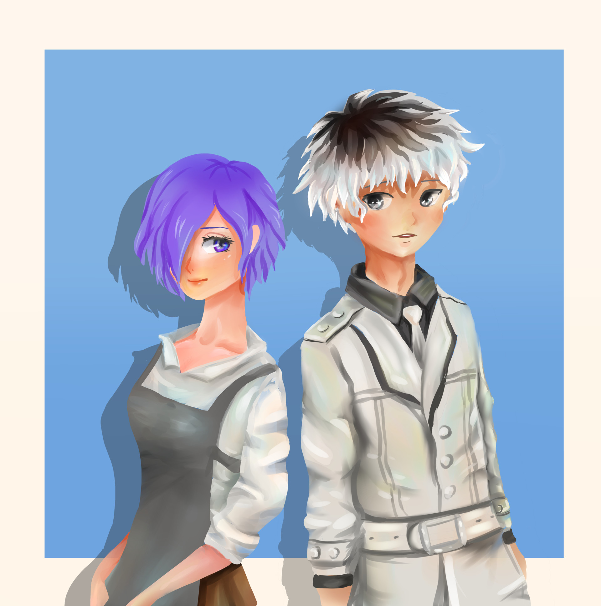 Artstation Haise And Touka Sarah Chokali Anime, tokyo ghoul, anime girls, kirishima touka, tokyo ghoul:re. artstation