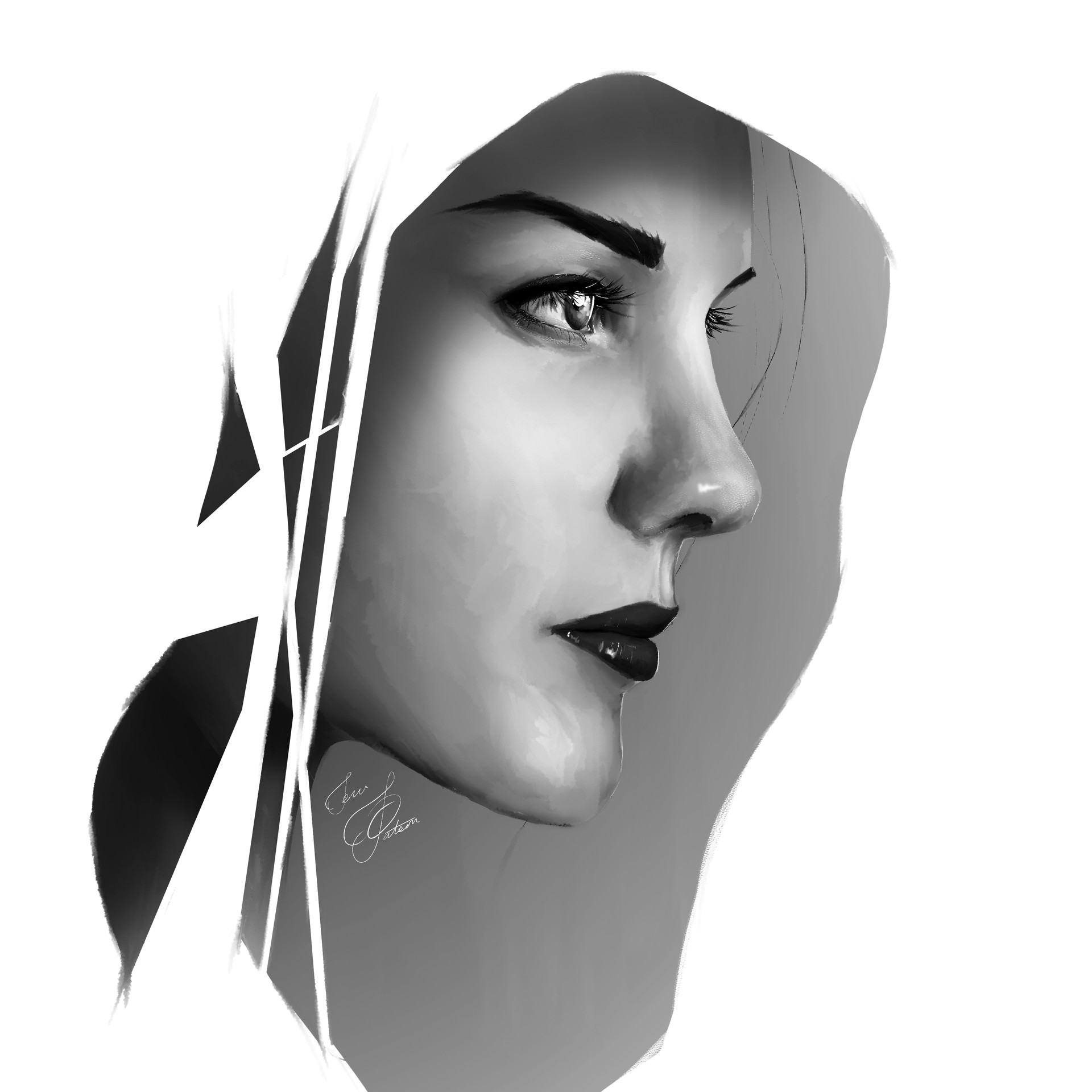 Artstation Woman Side Profile With Hood Tem Patson Tohsuwanwanich,Sketch God Of War Drawing Images