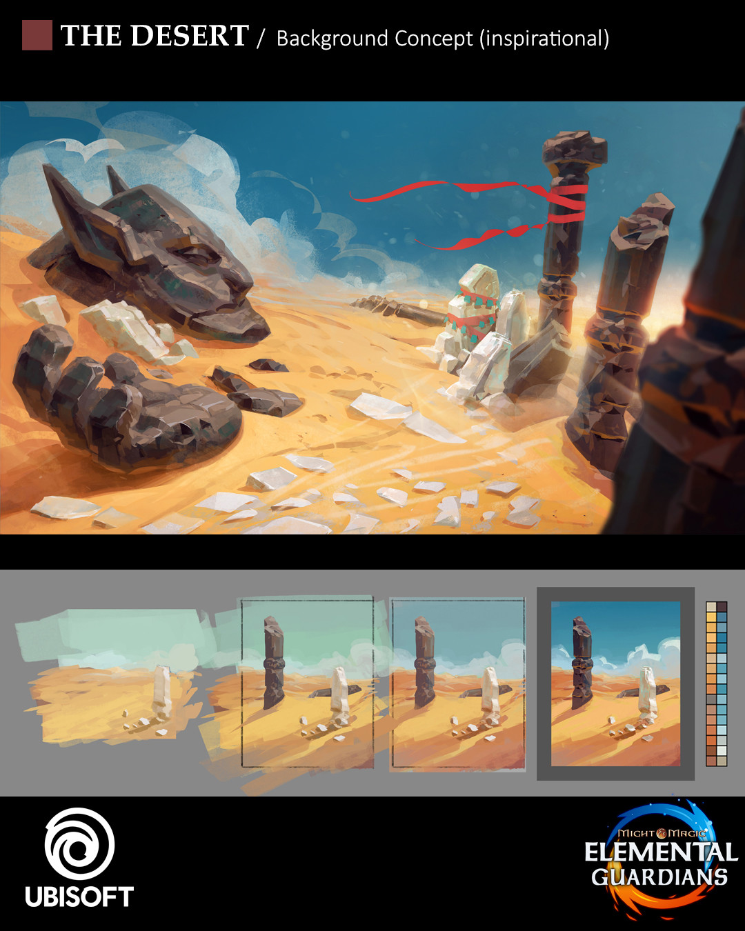 The Desert - Background concept for Might &amp; Magic Elemental Guardians