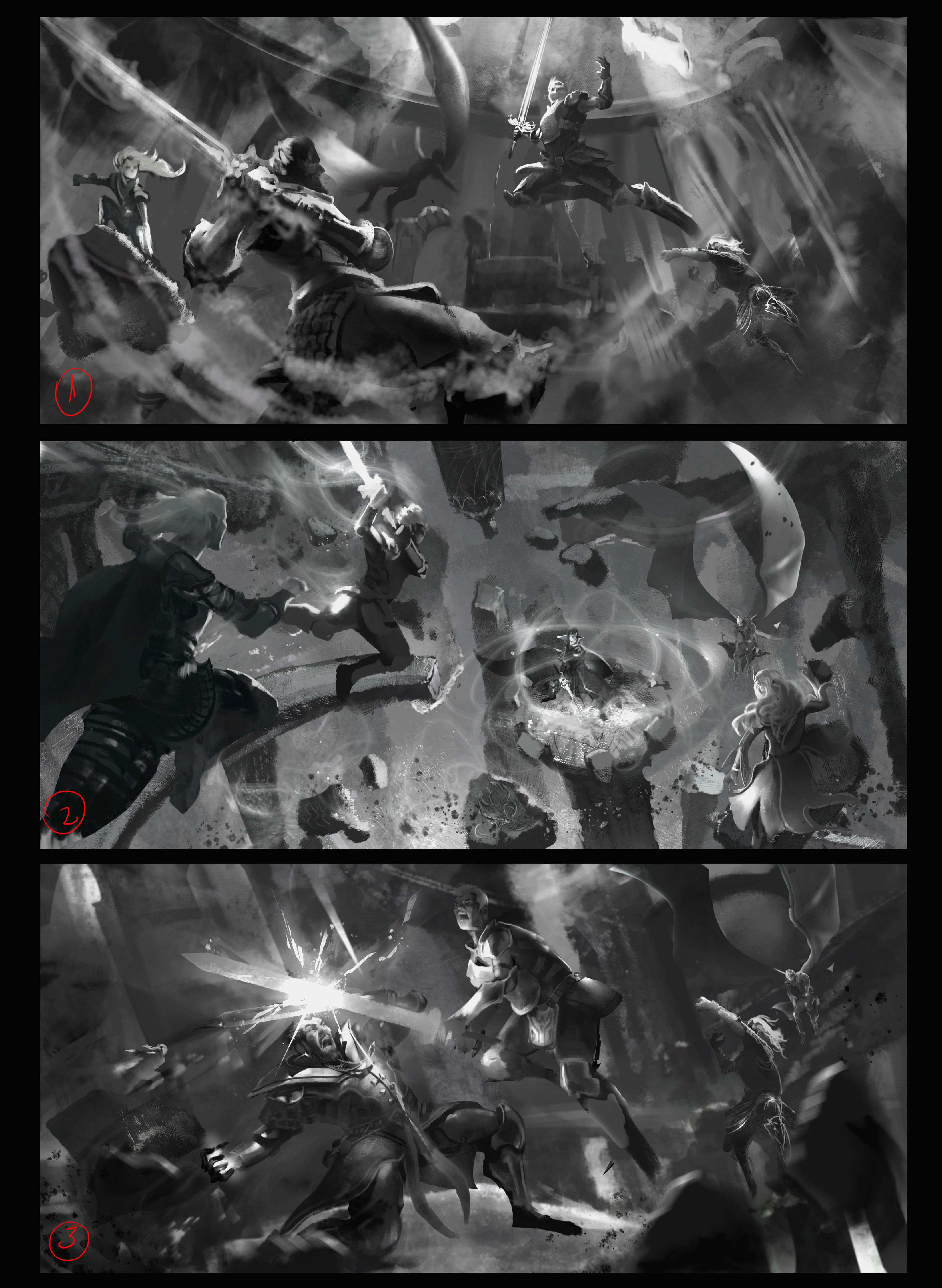 B&amp;W concepts sketches.
