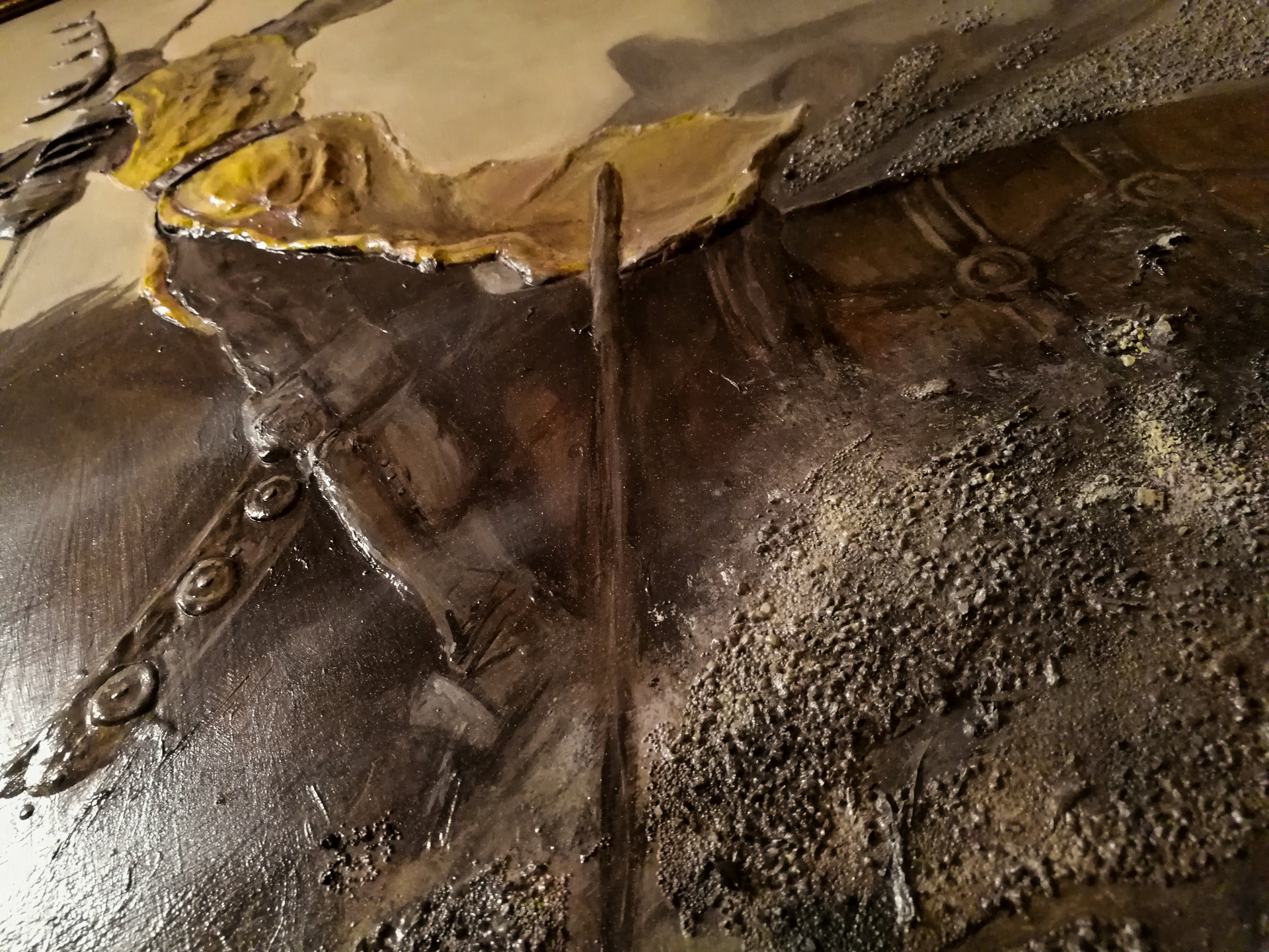 Artstation Battle Of The Trident Large Acrylic Relief Painting