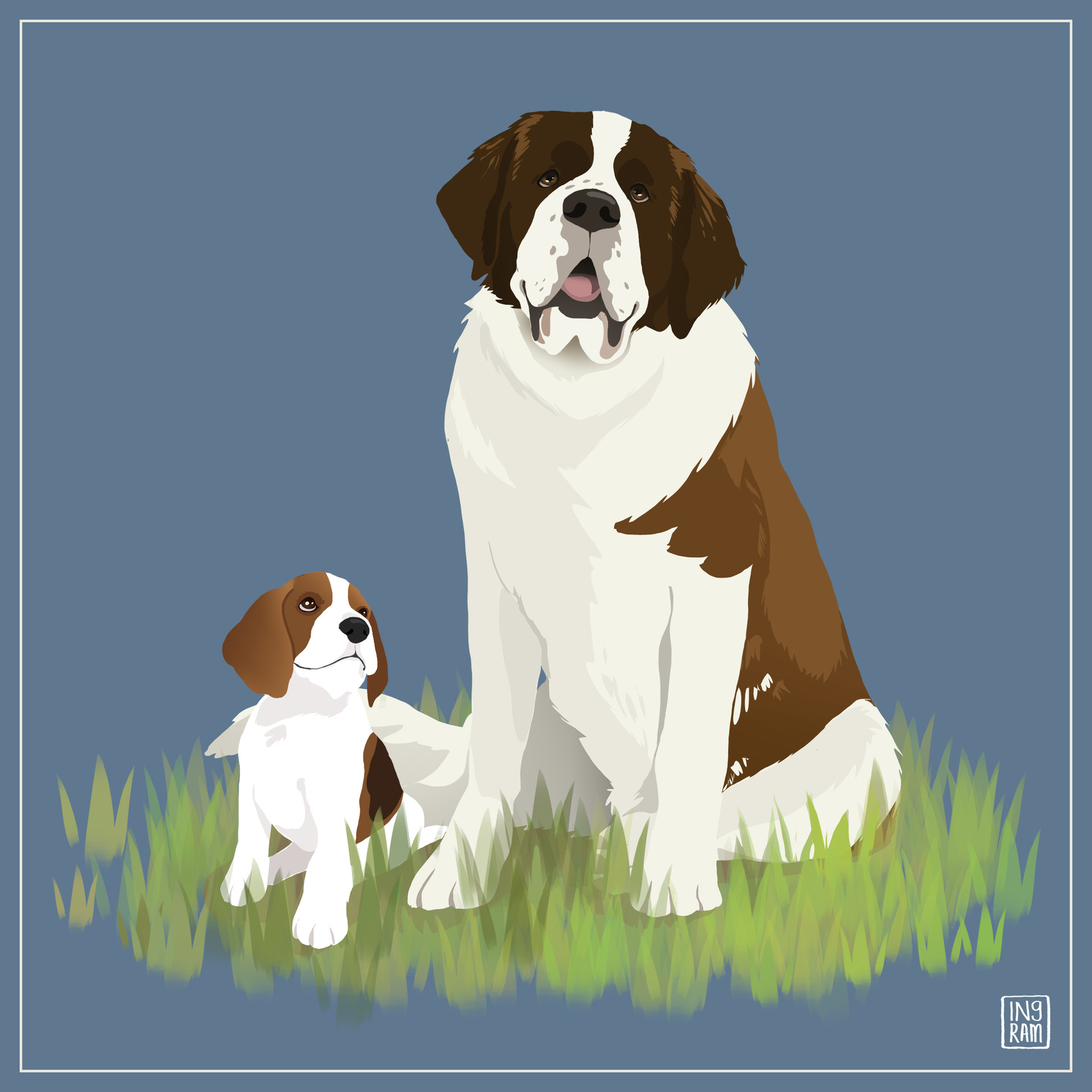 ArtStation St. Bernard and Beagle