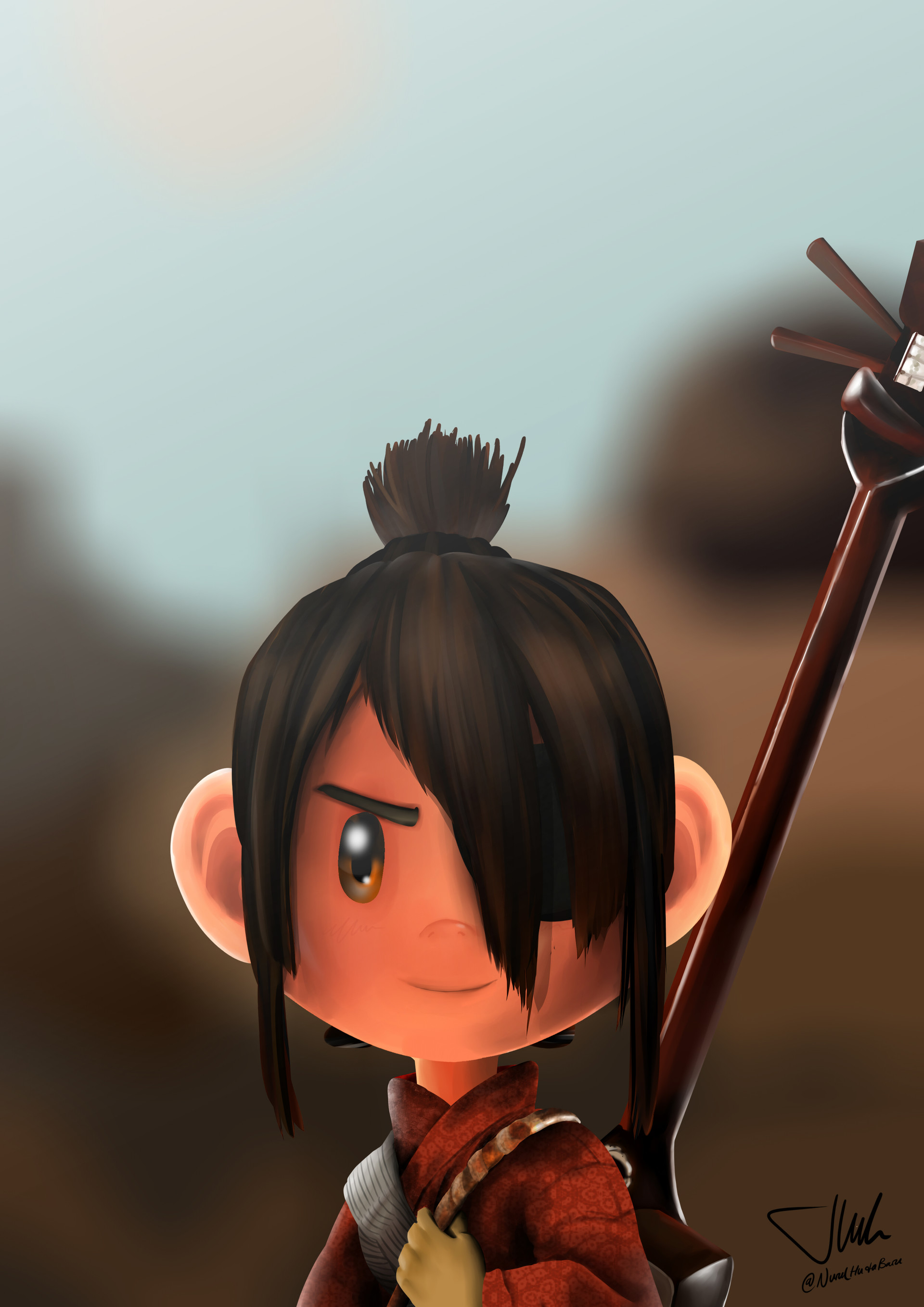 Artstation Kubo Fan Art Kubo And The Two Strings Nurul Huda Baru