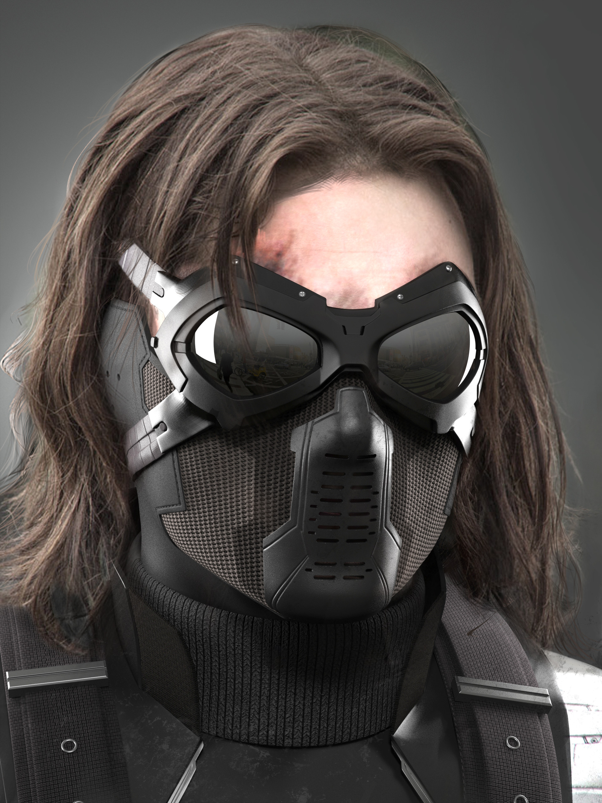 This is the model I created for the mask and goggles made for "Cap...