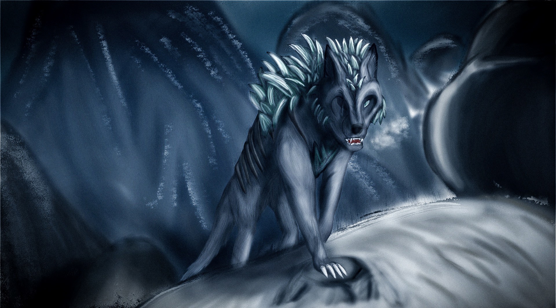 Artstation Fantasy Ice Wolf Bastian Steinhoff