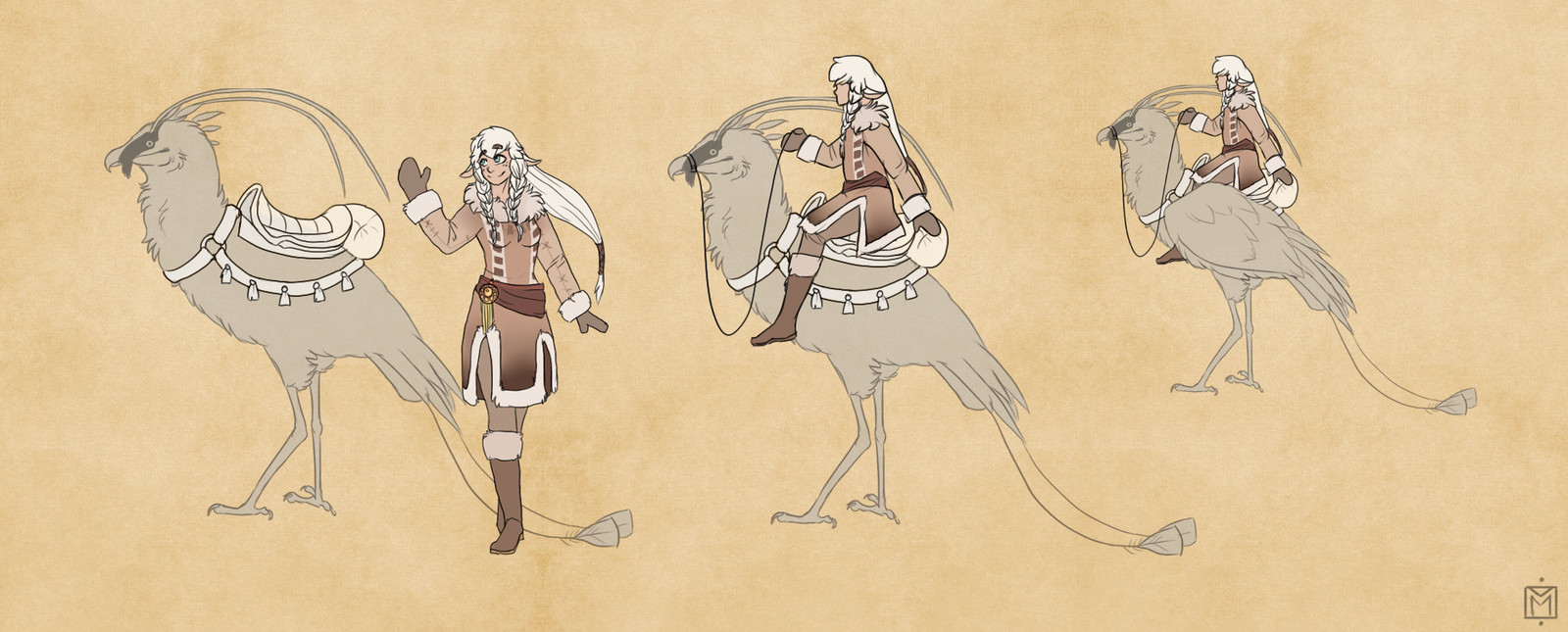 Saddle concept, scale and clothes. 