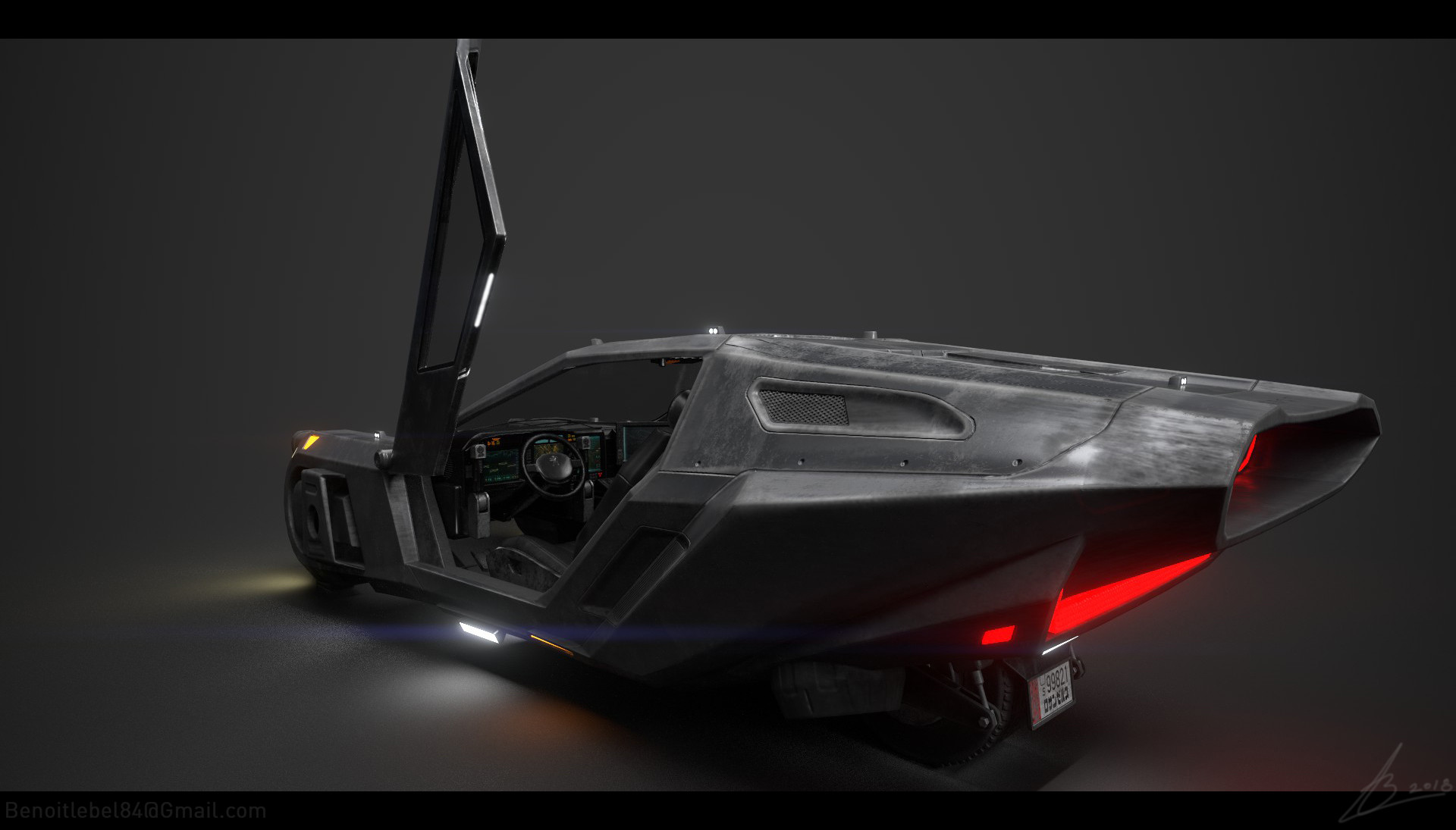 Artstation Blade Runner 2049 Spinner Benoit Lebel