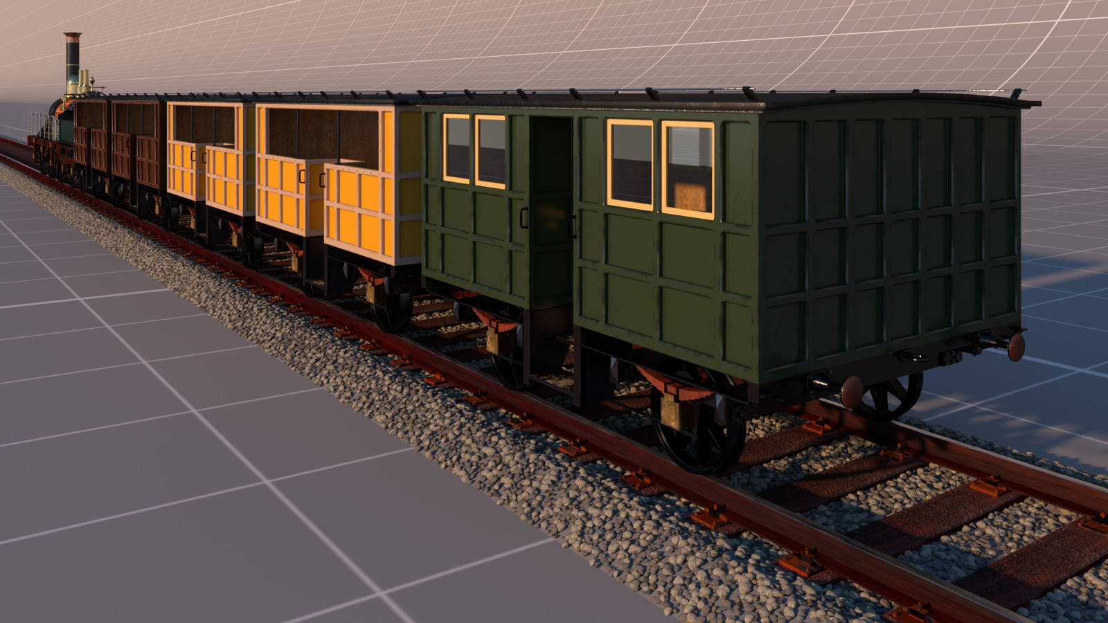 Full render of the train, backside.
