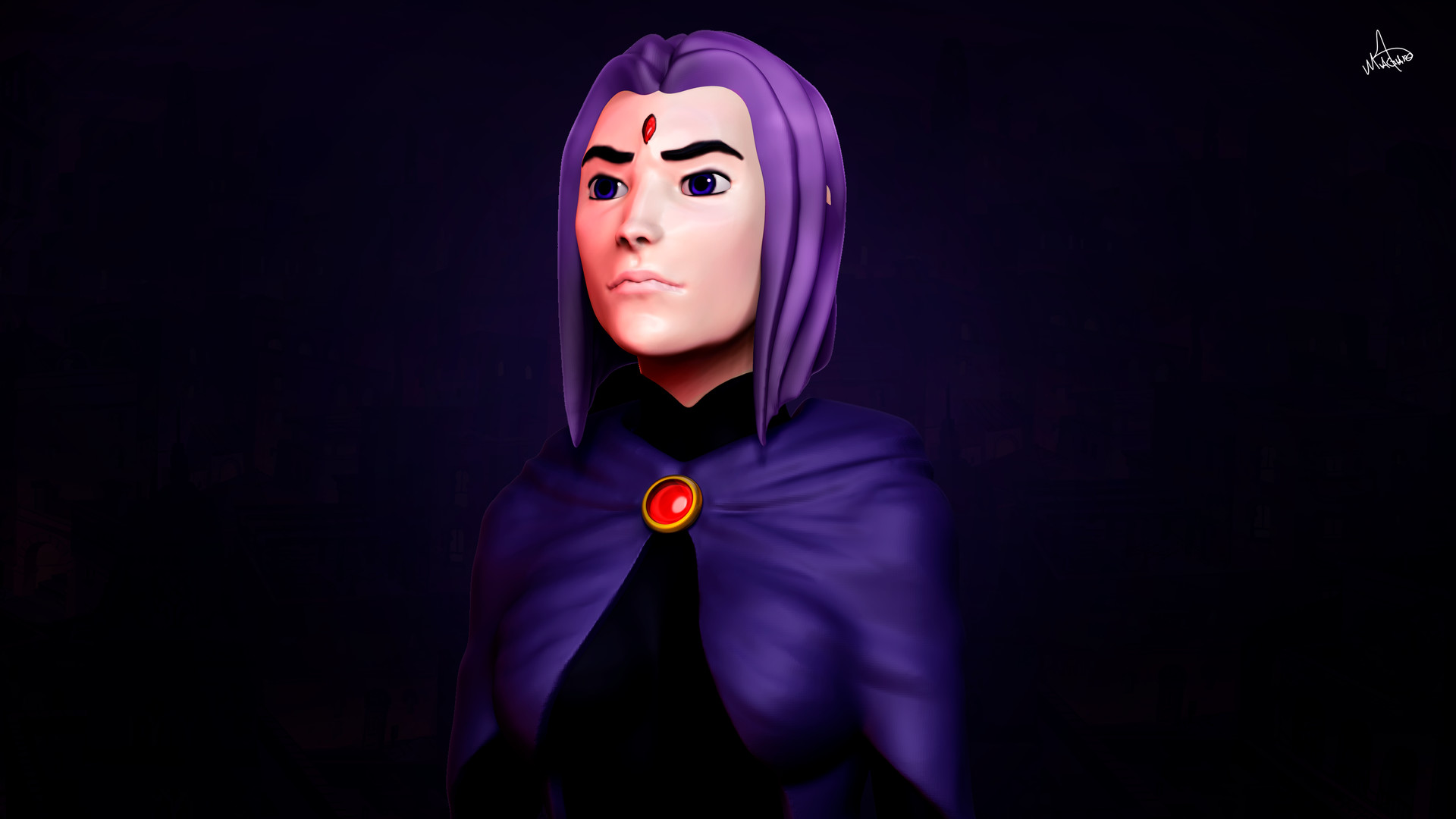 Artstation Raven Teen Titans 3d Sculpt Arthur Magaro