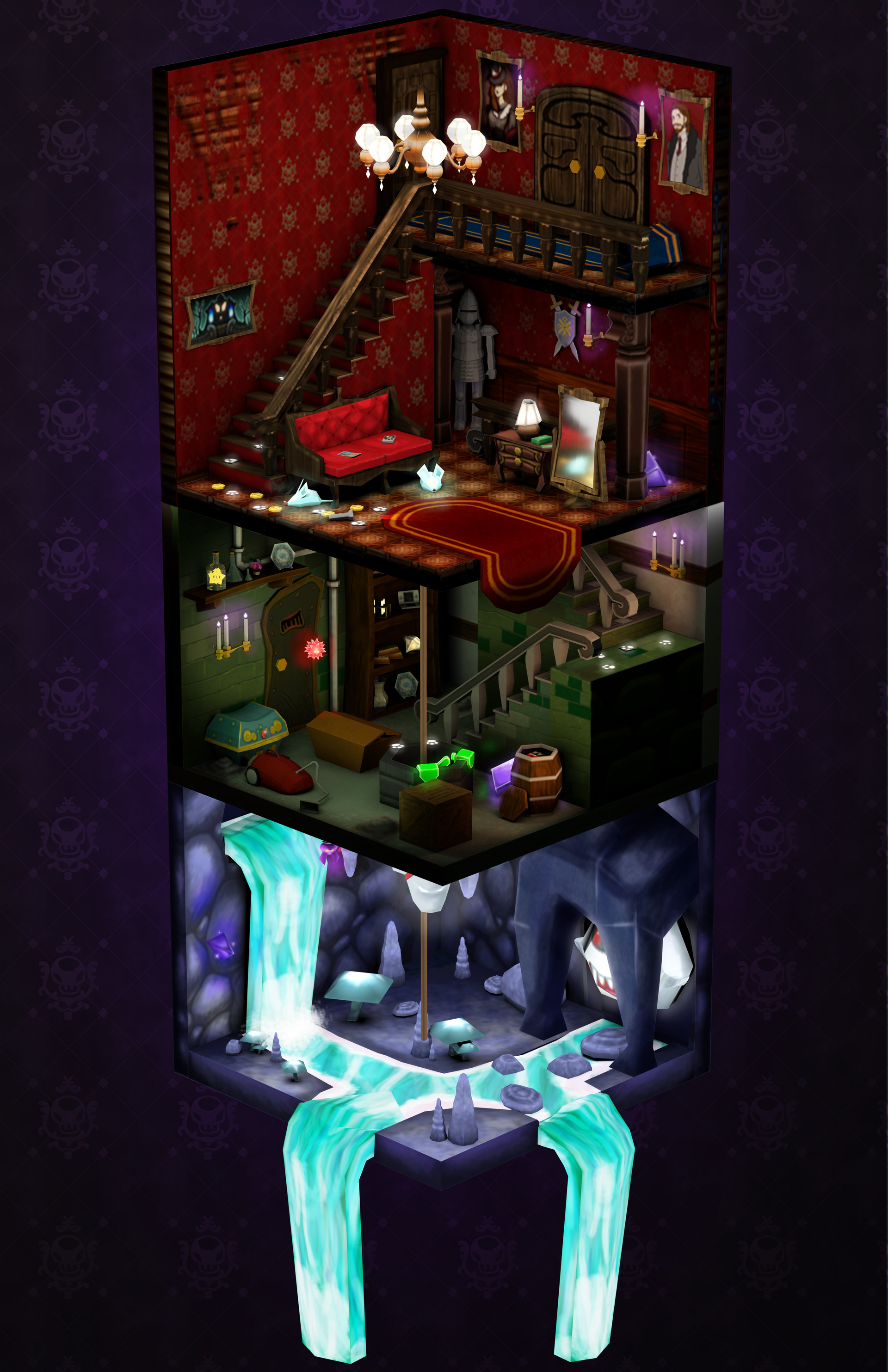 ArtStation Isometric Luigi's Mansion