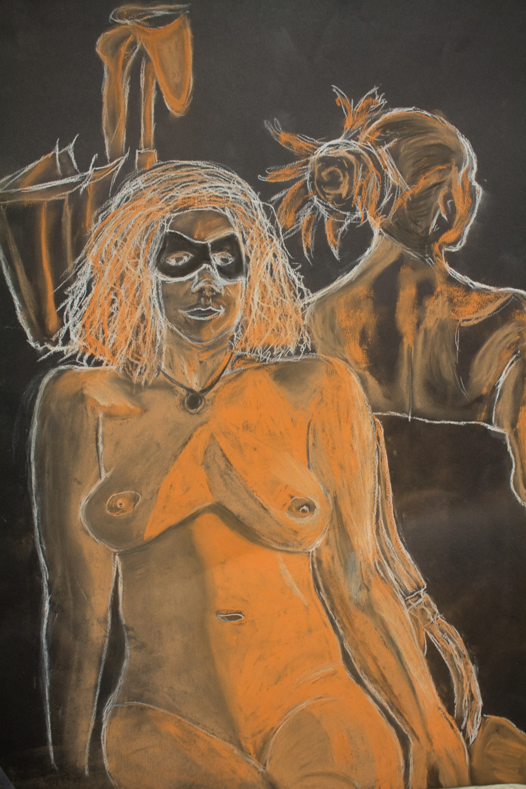 Masquerade
Chalk and Charcoal on black paper