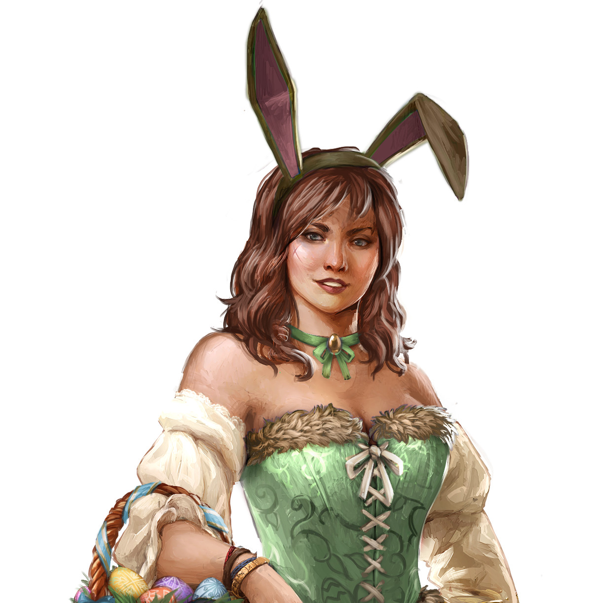Bunny girl NPC who gives the event quests in 'Ships of Battle: Age of Pirates'