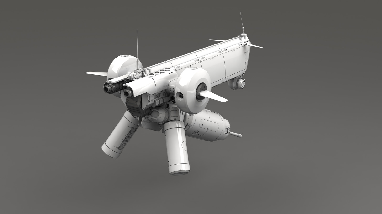 Hover drone - Rear clay