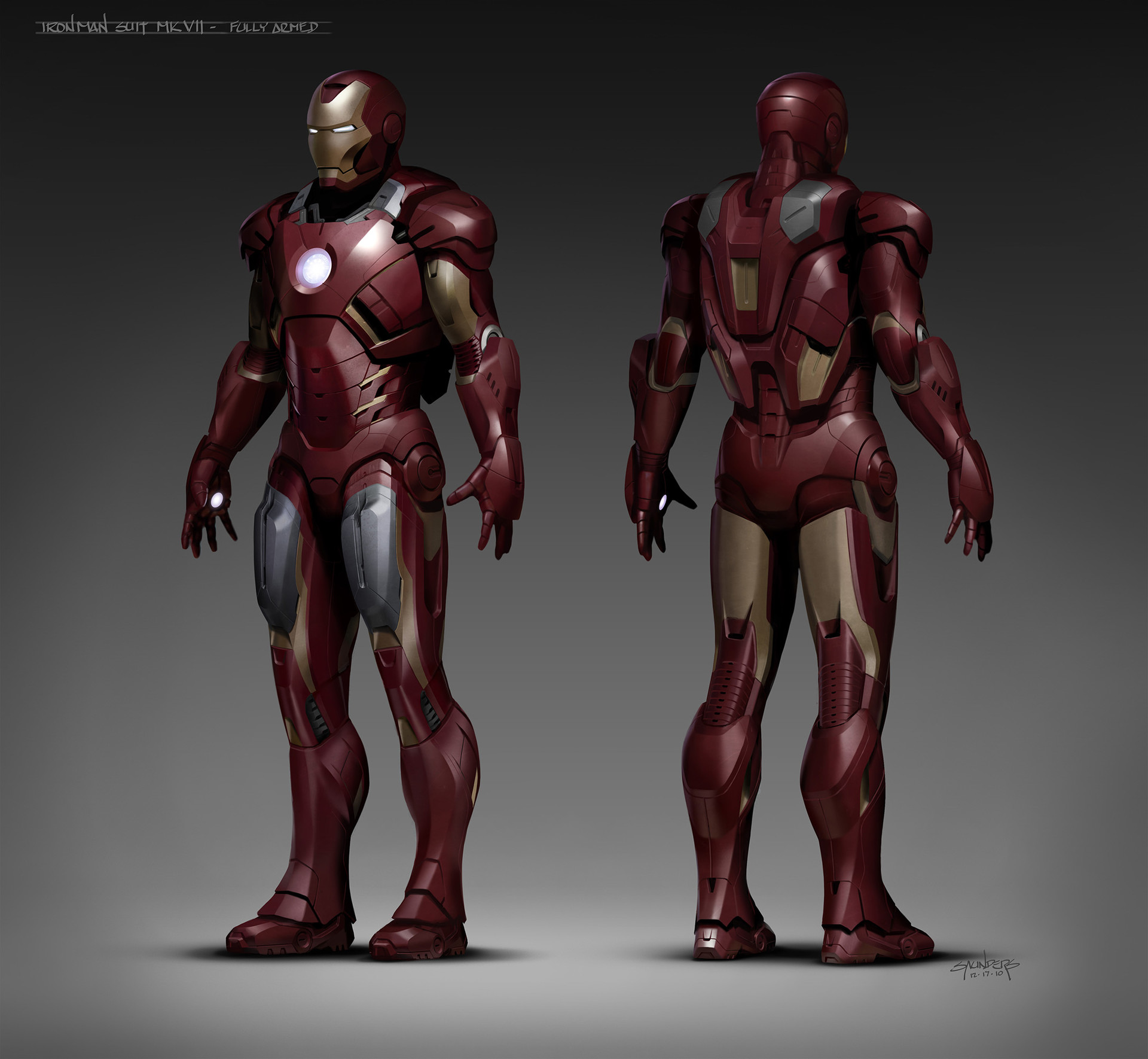Artstation - Avengers (2010) - Iron Man Mk 7 Elevations And Turnarounds