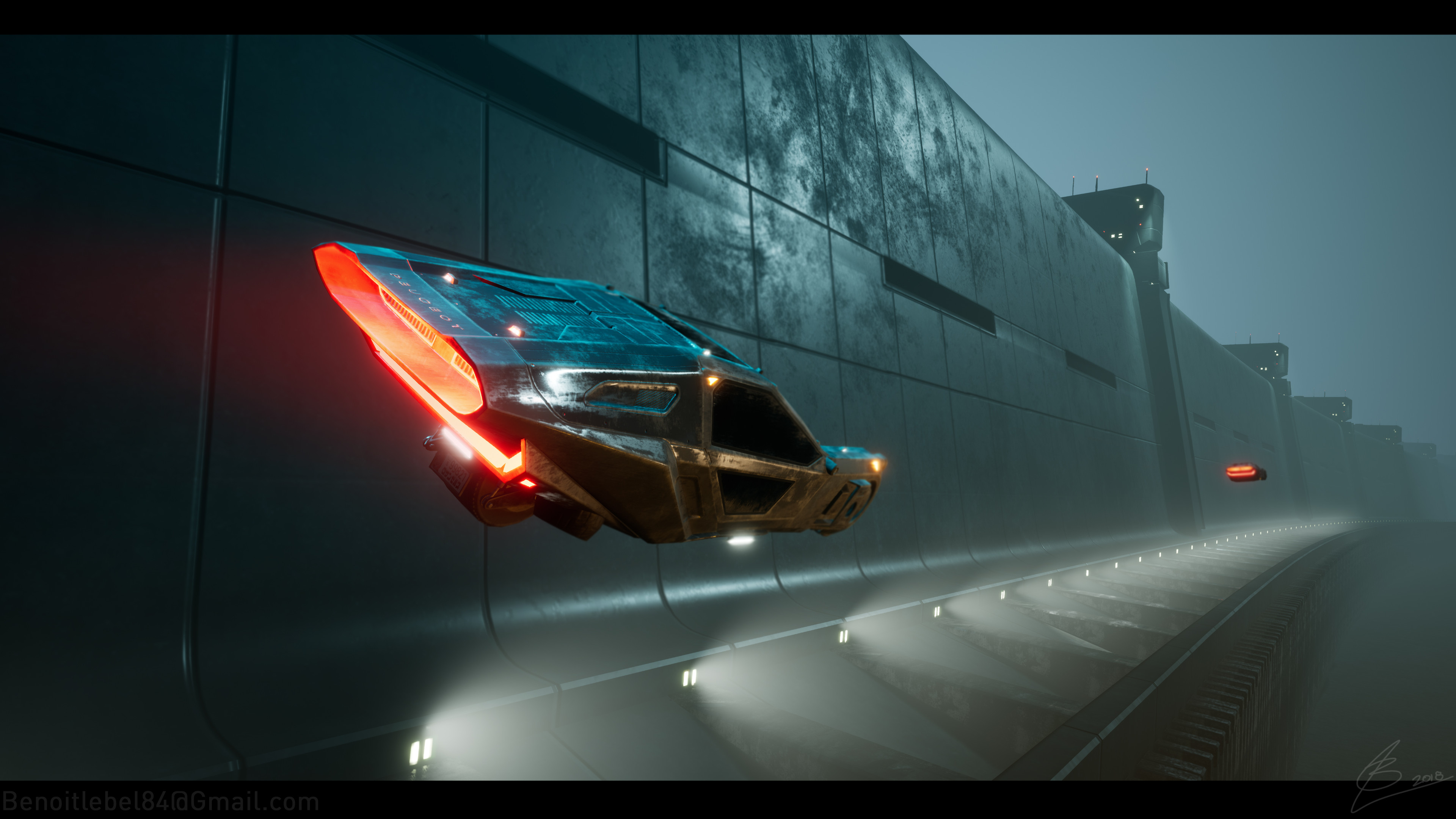 Artstation Blade Runner 2049 Spinner Benoit Lebel