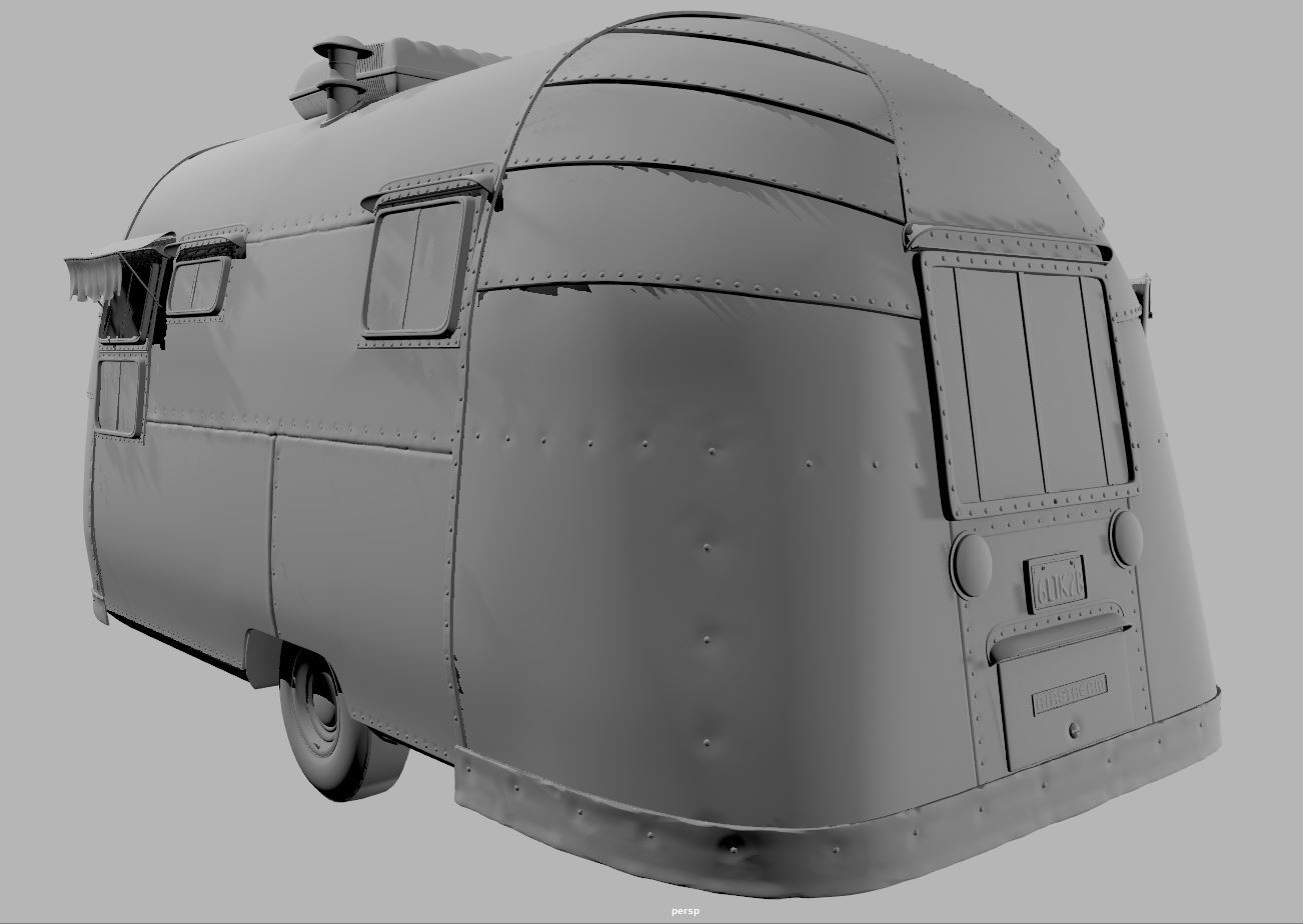 Airstream Camper Adding Tertiary details and Stylized shapes