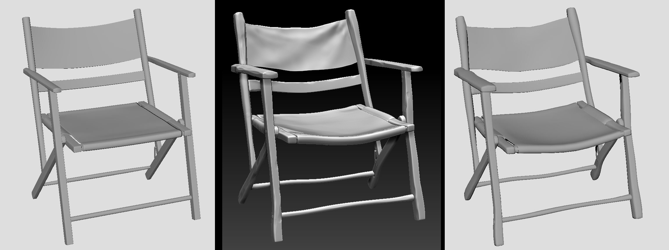 Camper folding chair stylized shapes