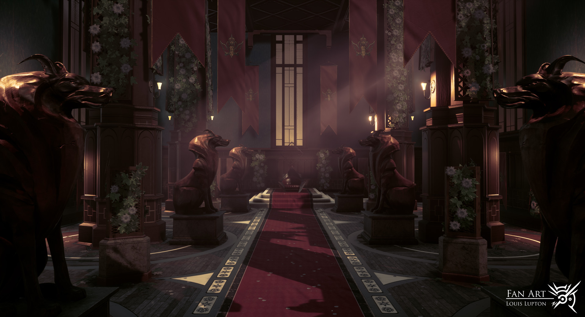 Artstation Dishonored Fan Art Throne Room Louis Lupton