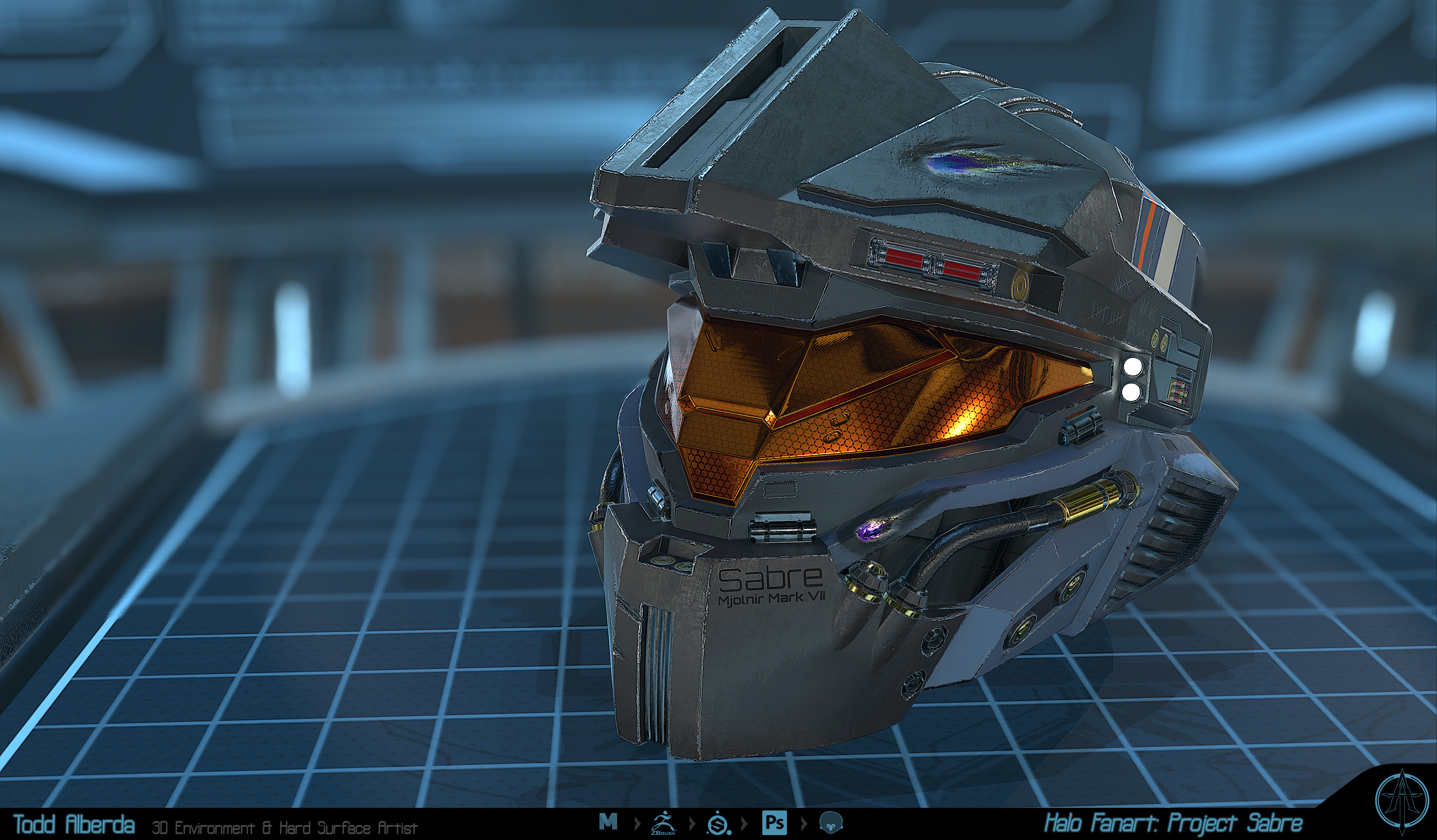 Artstation Halo Fanart Project Sabre Helmet Todd Alberda