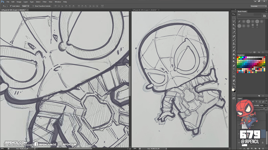 Artstation 679 Spiderman Jr Pencil