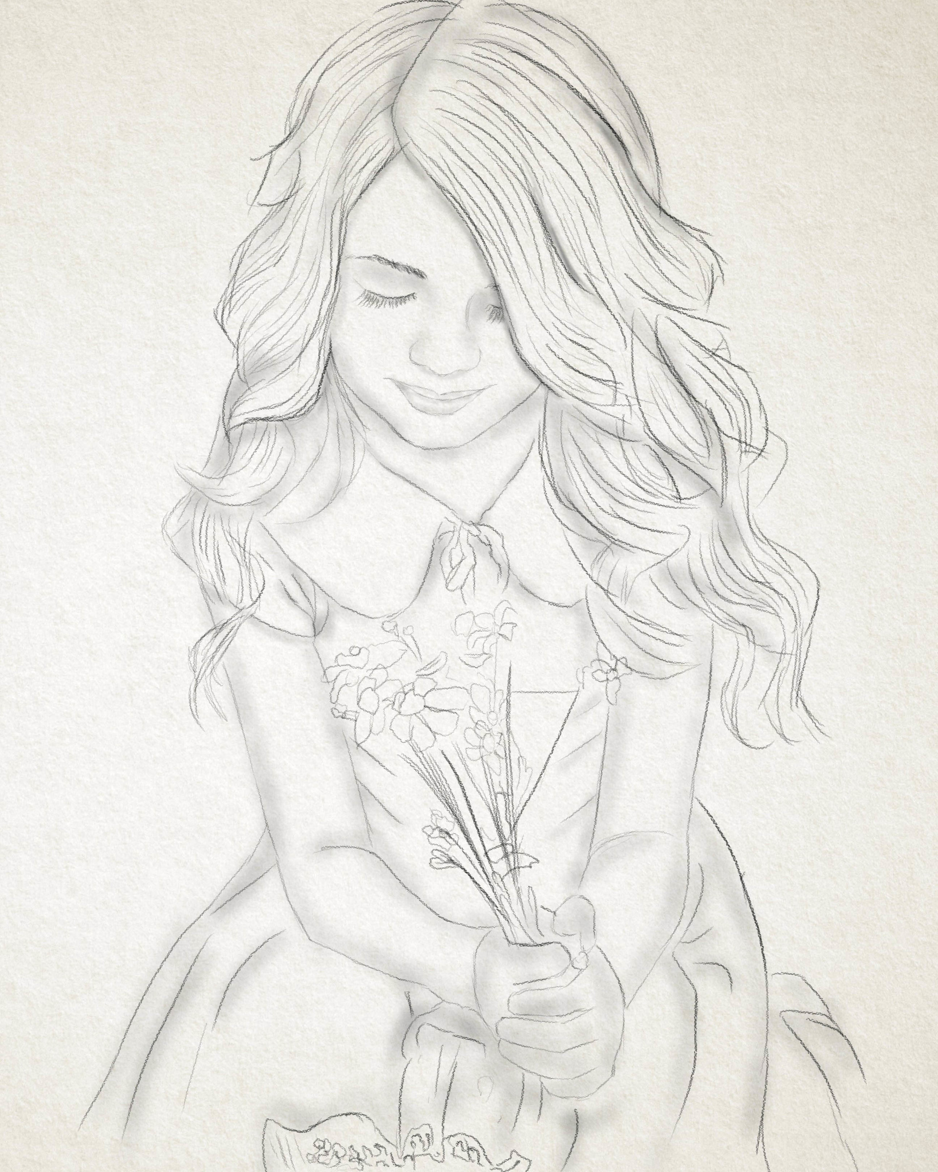 little girl playing sketch