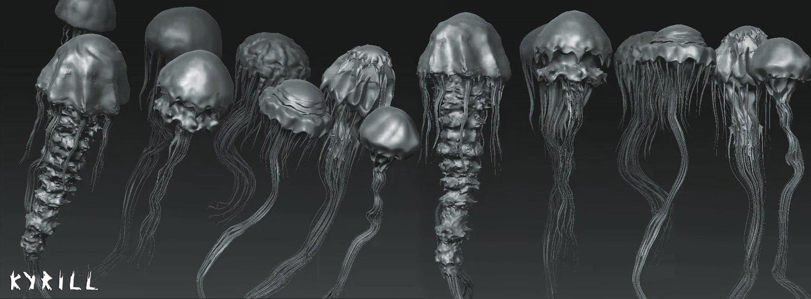 I actually had fun sculpting the jellyfishes.