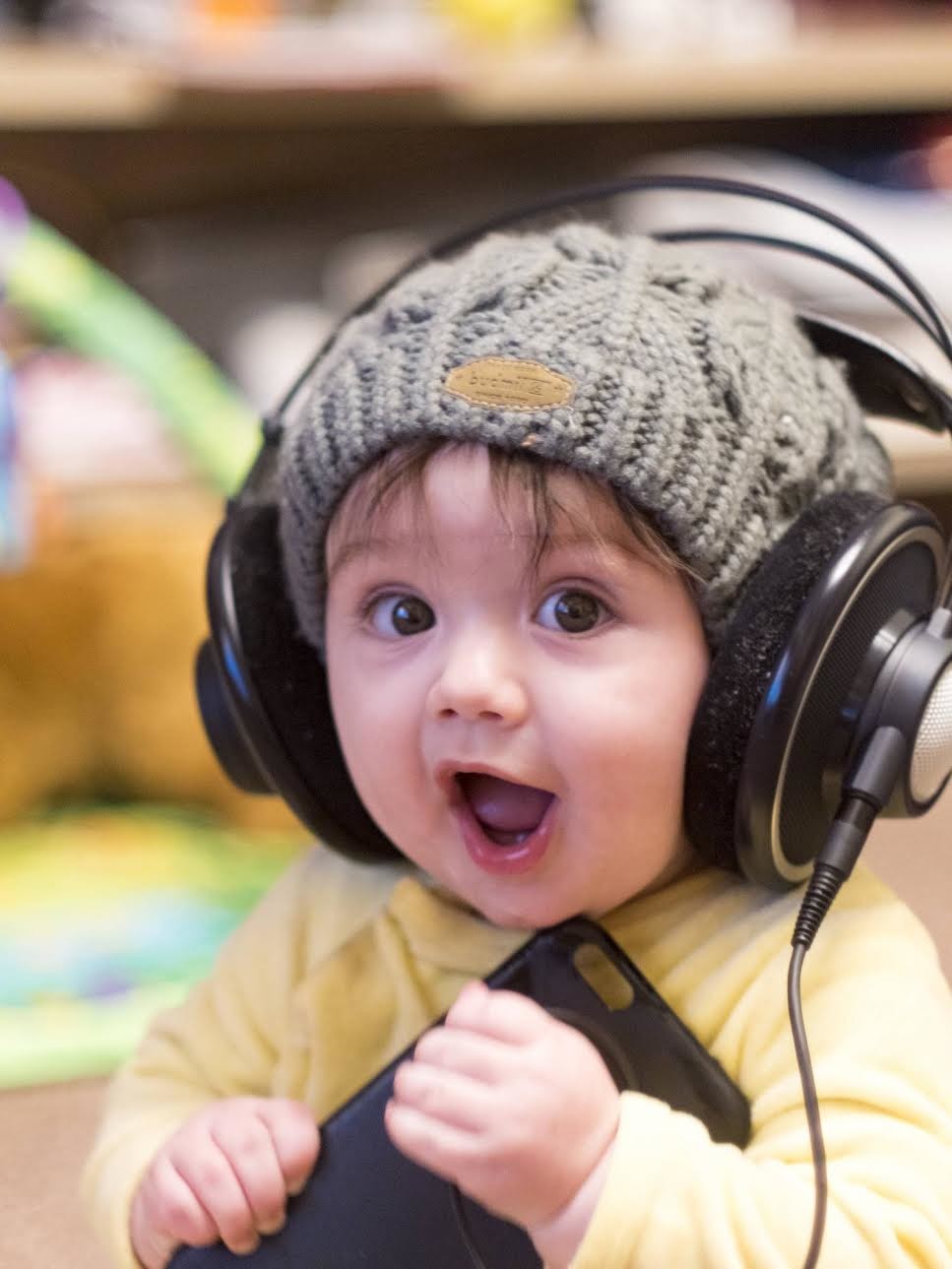 Baby new arrivals with headphones