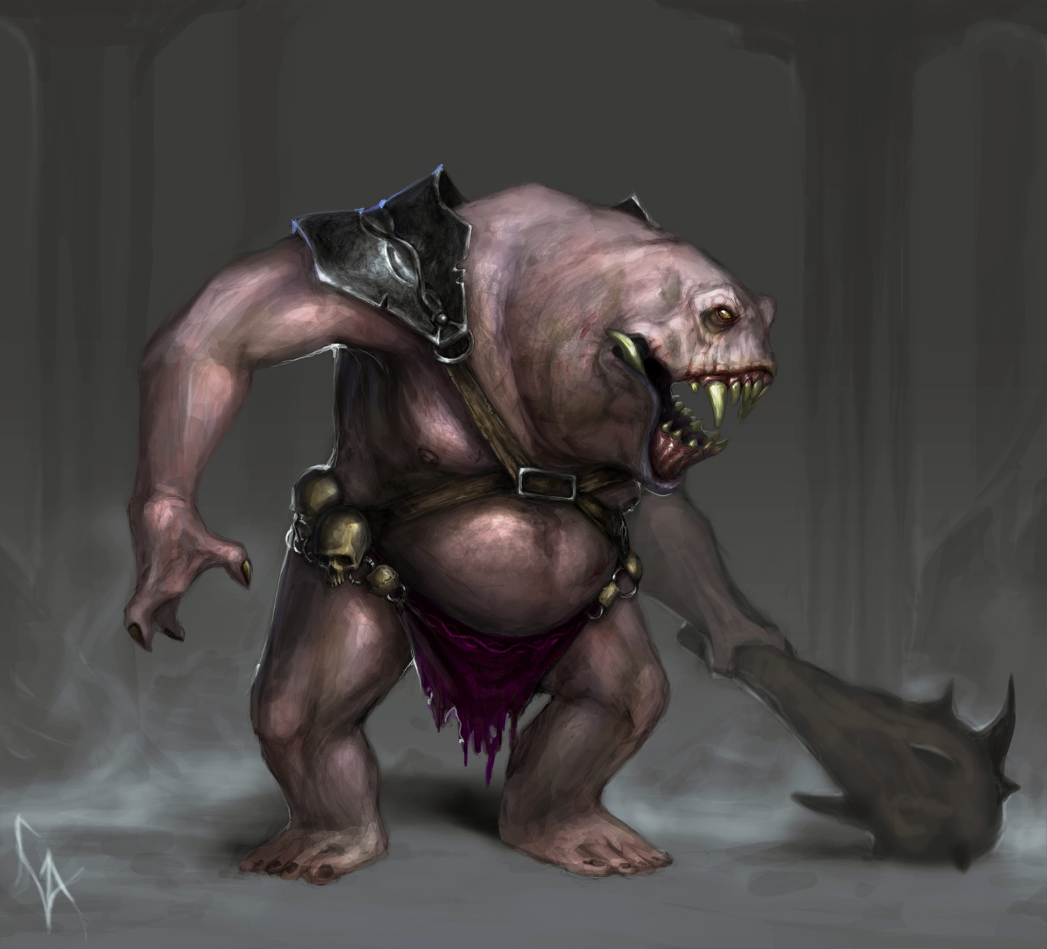This creature was made to fit along with the imps I did on a previous project.
I call him the Lug.
