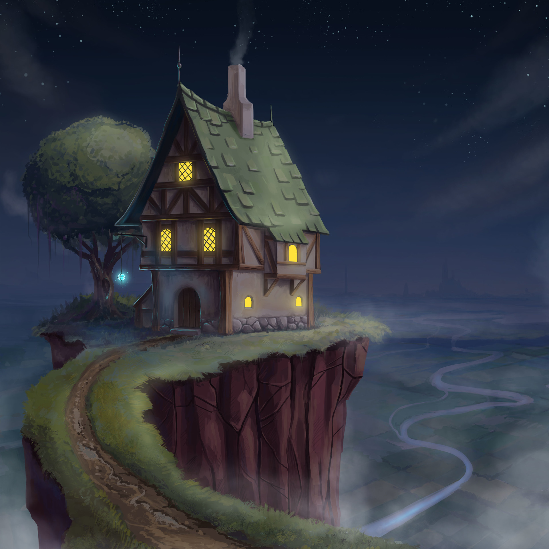 Artstation Fairy Tale House On The Hill Evgeniy Kazantsev