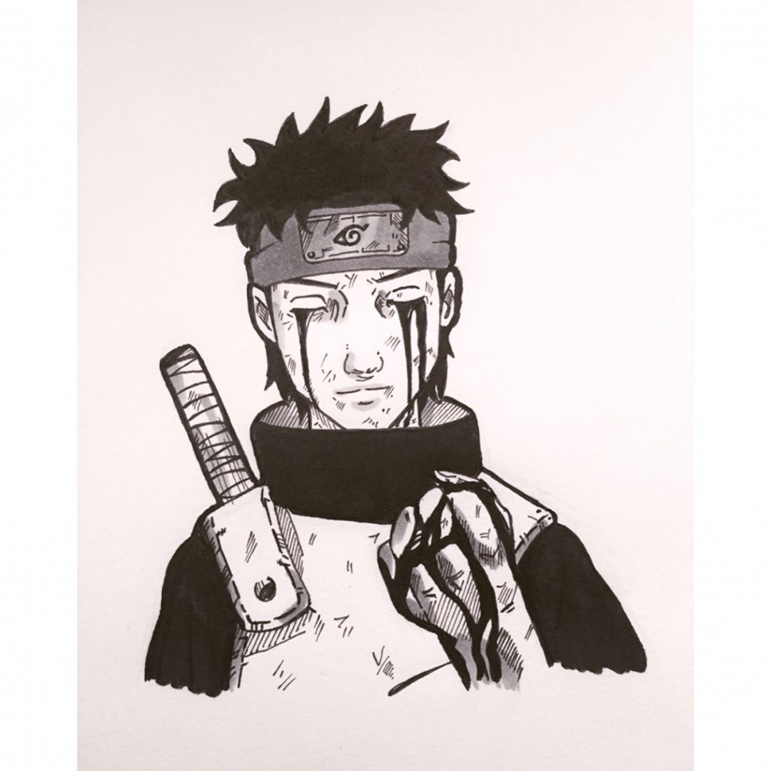 A drawing of the character Shisui Uchiha from Naruto.