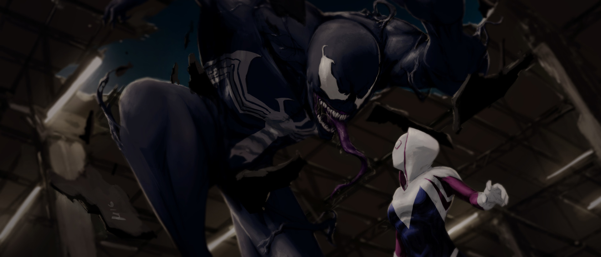 ArtStation - spider gwen vs venom