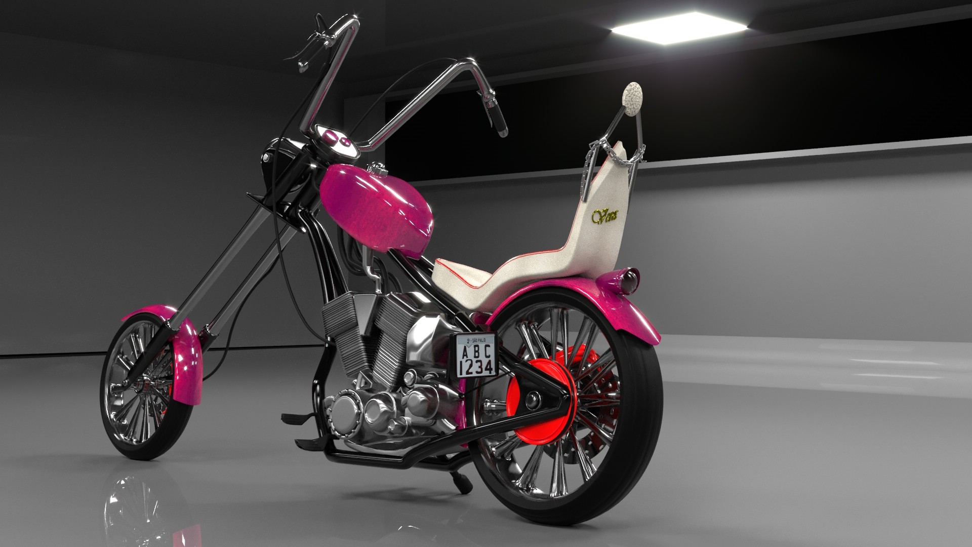 Pink chopper discount motorcycle