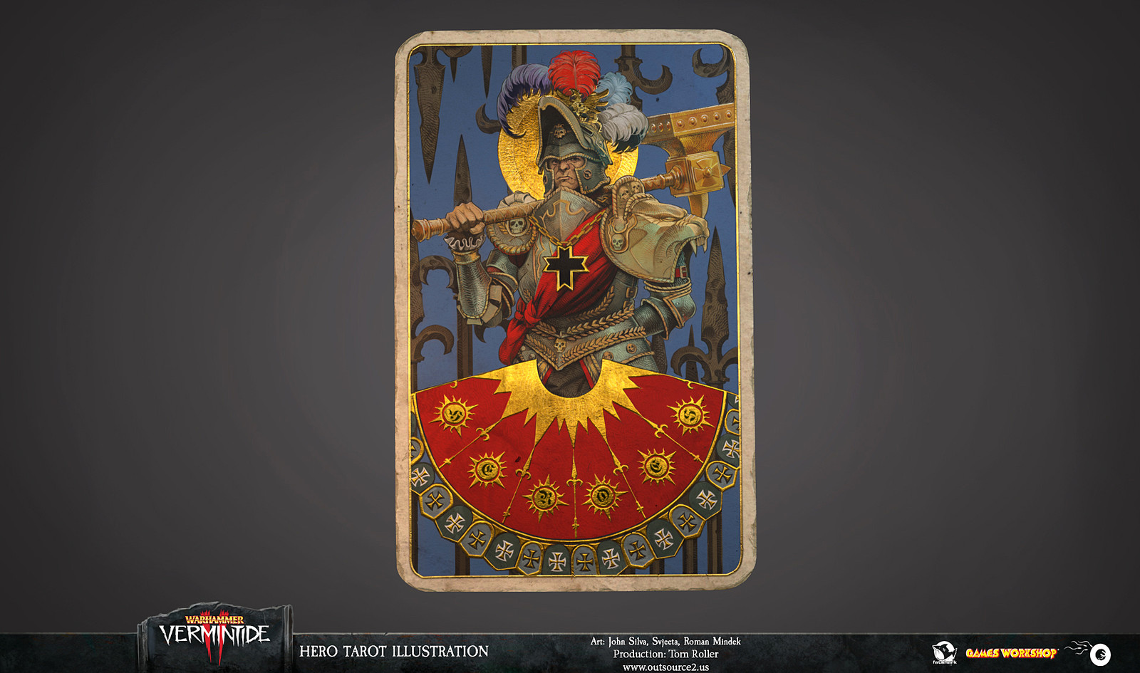 The metallic elements of the tarot give it extra flair in CG cut-scene for Warhammer Vermintide II.