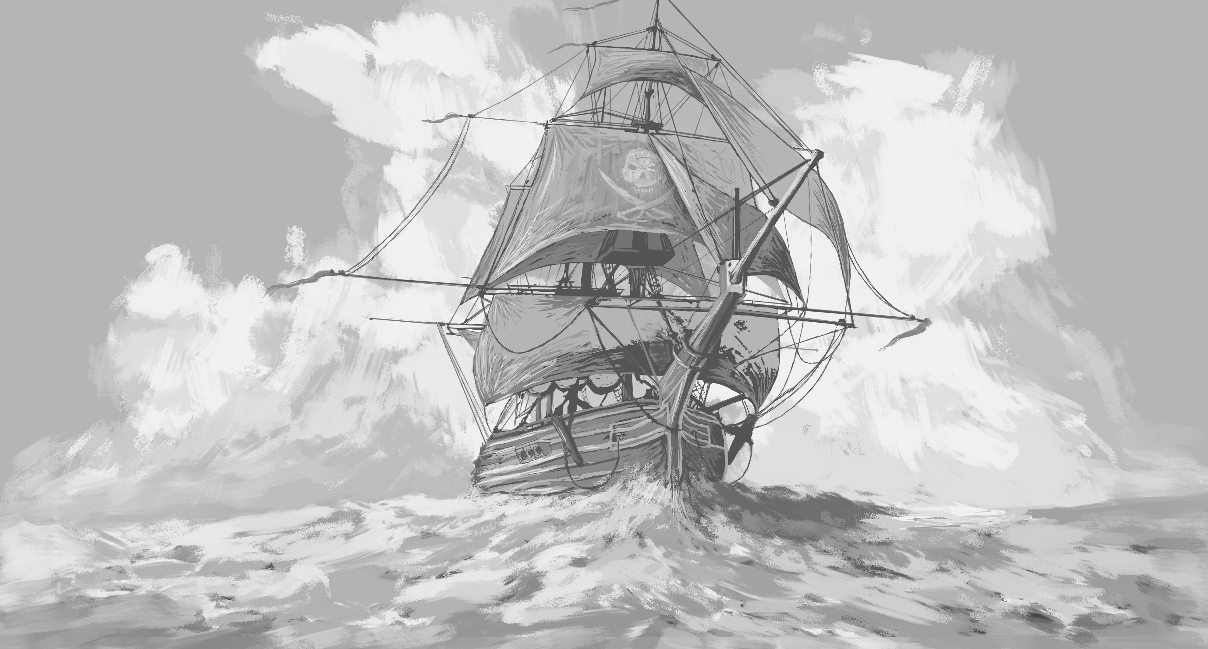 3д корабль рисунок