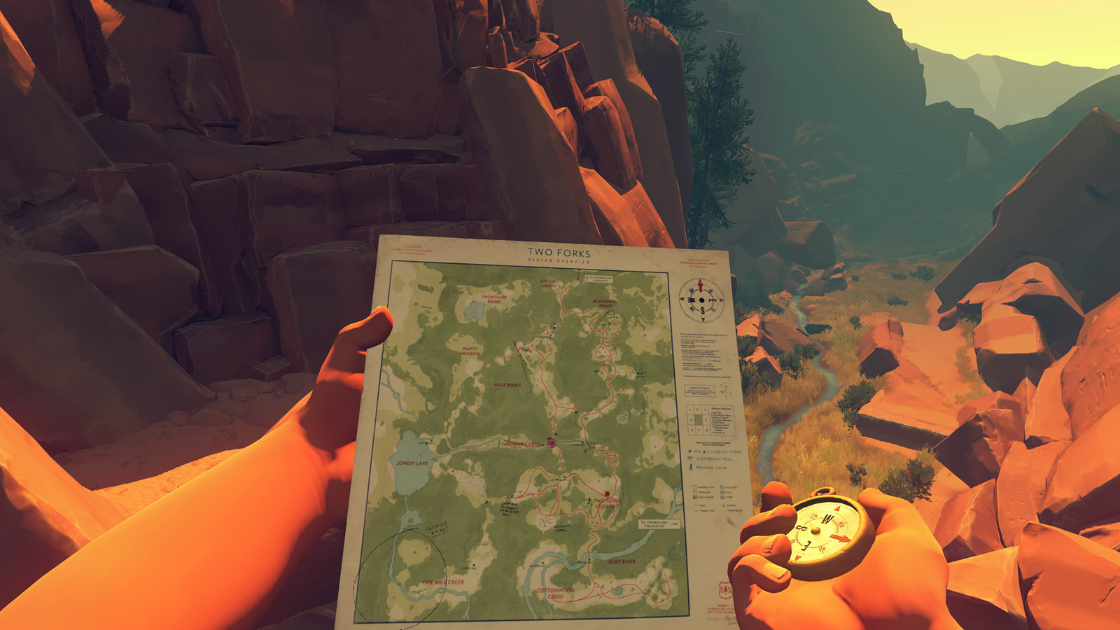 Firewatch проверить линию связи к северу от ущелья карта